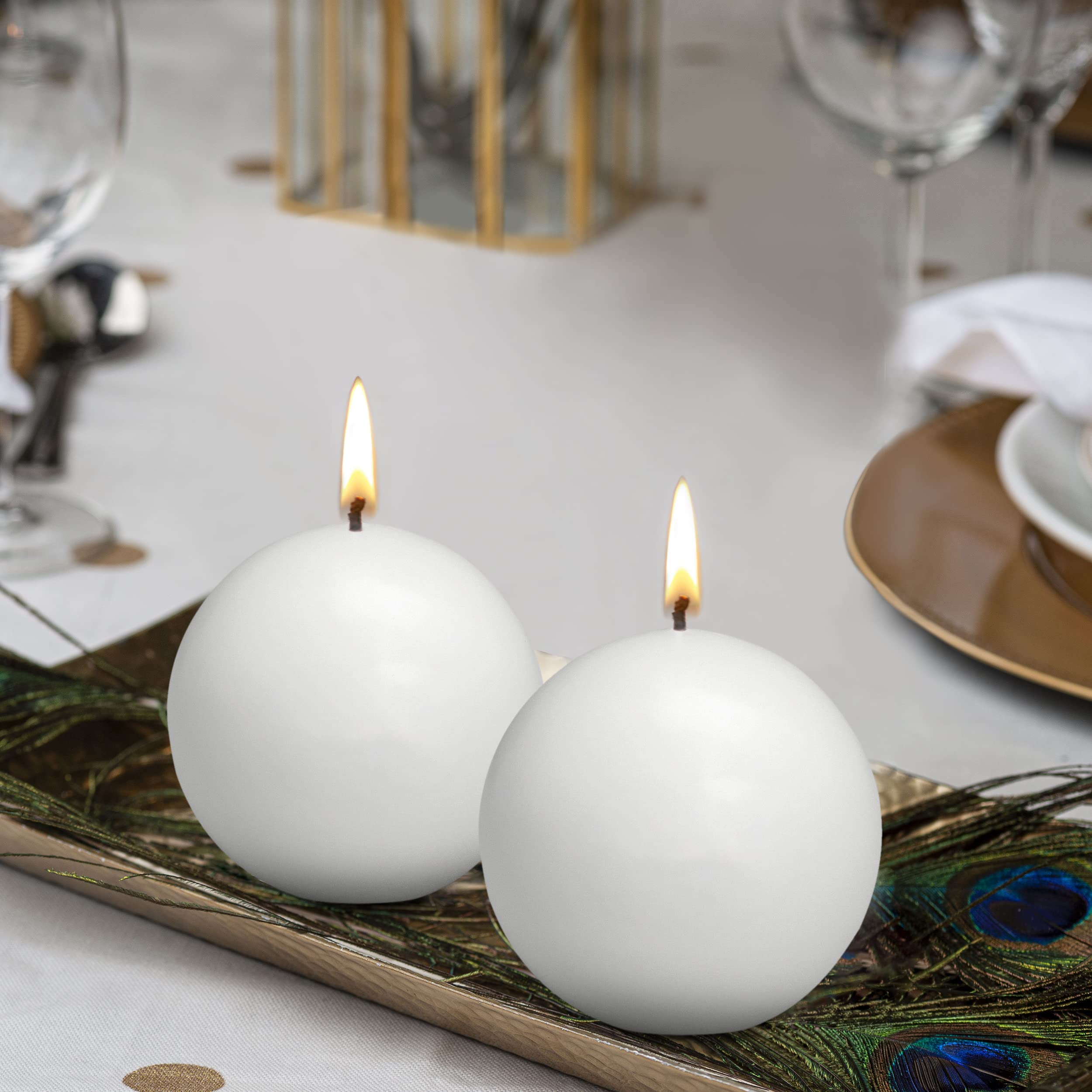BOLSIUS Tray of Ball Candles - 16 Long Burning Hours Candle Set - 2.75 inch Dripless Candle - Perfect for Wedding Candles, Parties and Special Occasions  - Like New