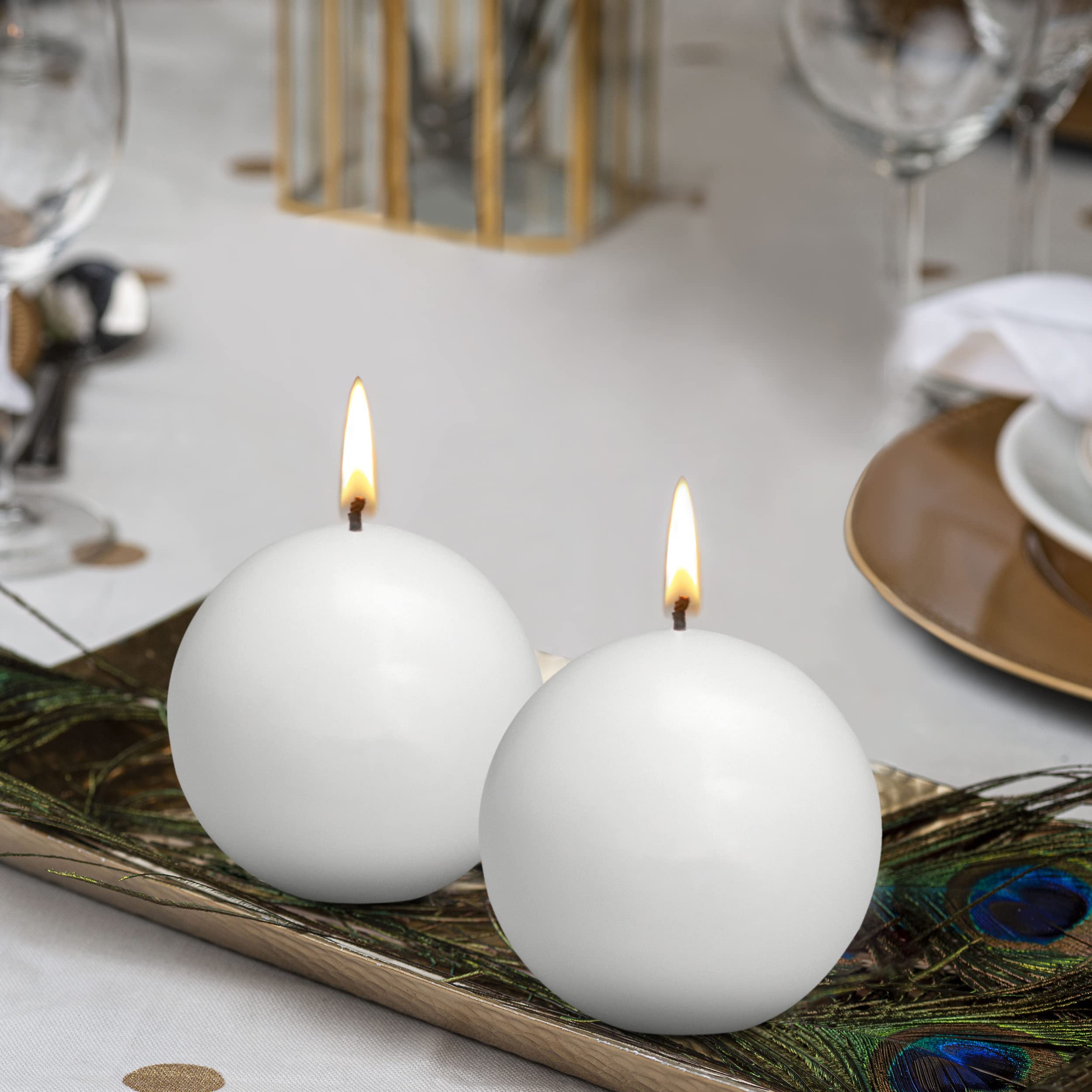 BOLSIUS Tray of Ball Candles - 16 Long Burning Hours Candle Set - 2.75 inch Dripless Candle - Perfect for Wedding Candles, Parties and Special Occasions  - Good