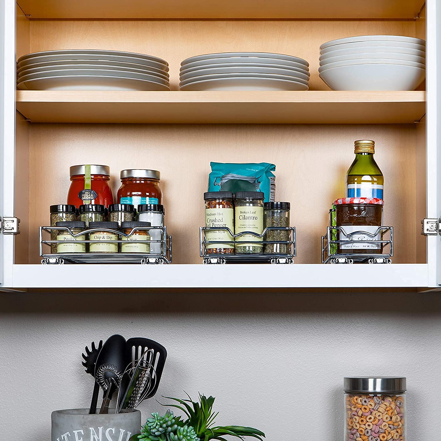 HOLDN� STORAGE Pull Out Spice Rack Organizer for Cabinet, Heavy Duty-5 Year Limited Warranty-4.5" W Slide Out Spice Rack -Fits Spices, Sauces, Cans etc. Requires at least 4.9� Cabinet Opening  - Like New