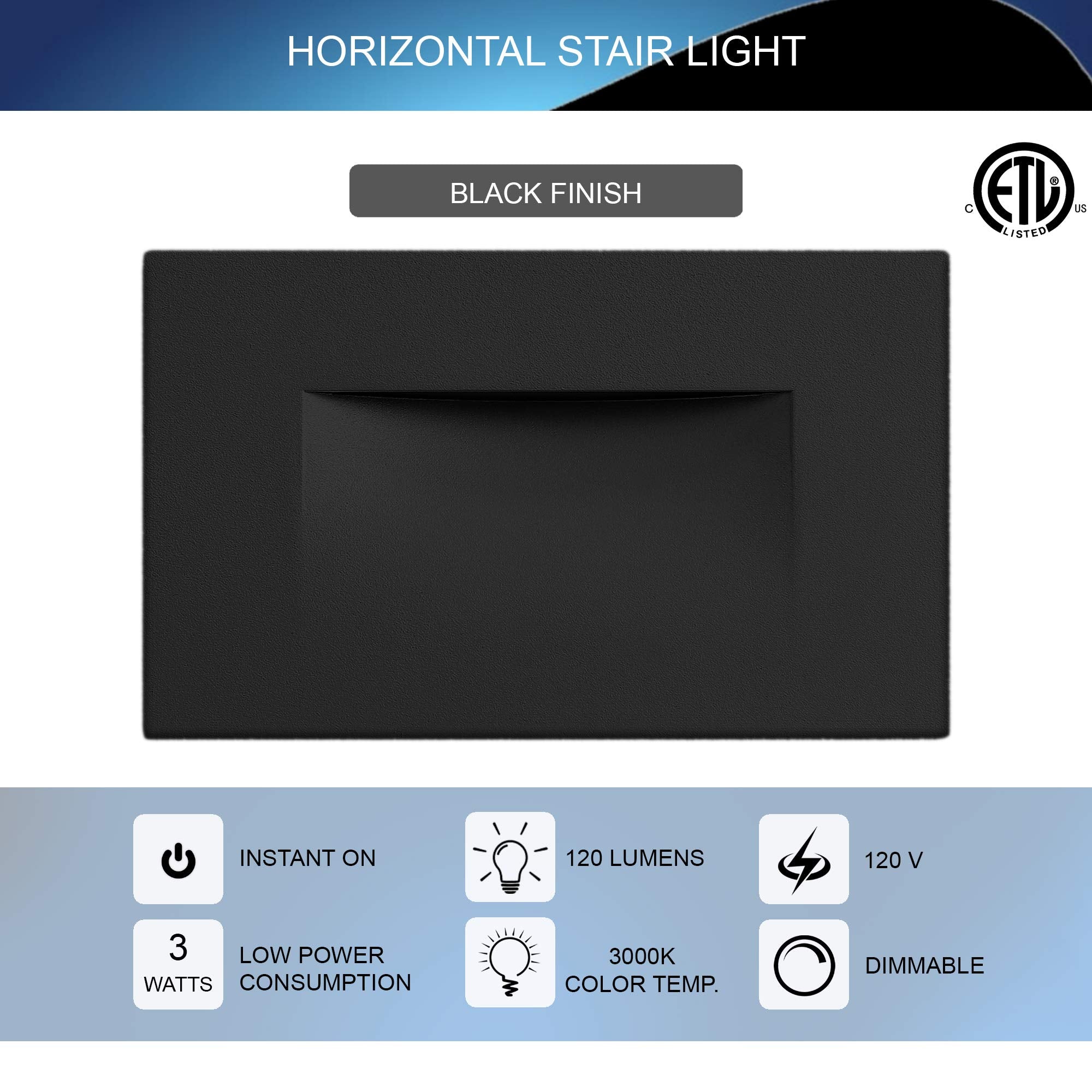 Ciata Lighting LED Indoor/Outdoor Step Light Stair Light 3 Watt, Warm White Light 3000K  - Like New