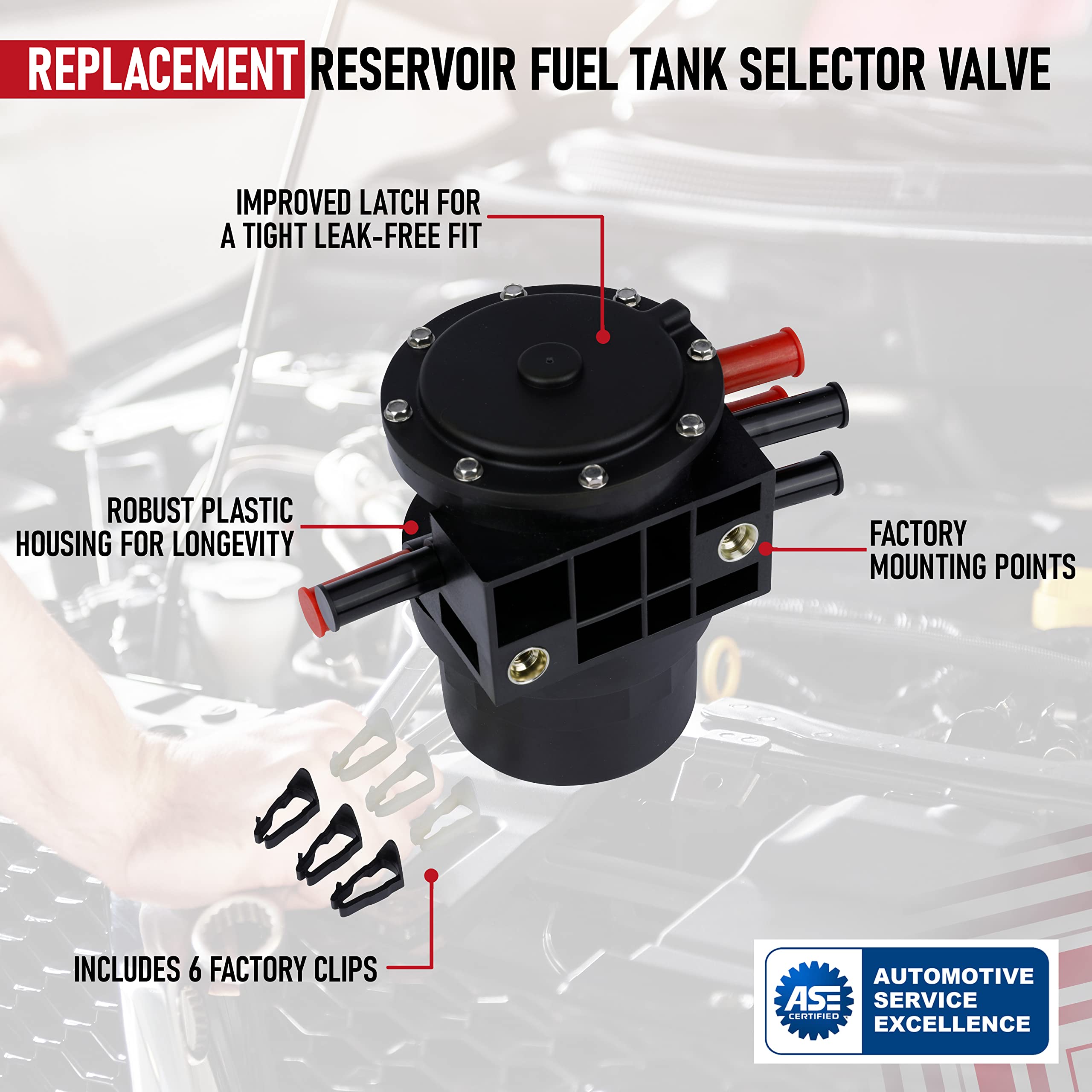 Replacement Reservoir Fuel Tank Selector Valve - Compatible with Ford F-150, F-250 and F-350 1989 - 1997 - Replaces F1UZ-9B263-B, F1UZ9B263B - 89, 90, 91, 92, 93, 94, 95, 96, 97 - Fuel Tank Selector  - Like New