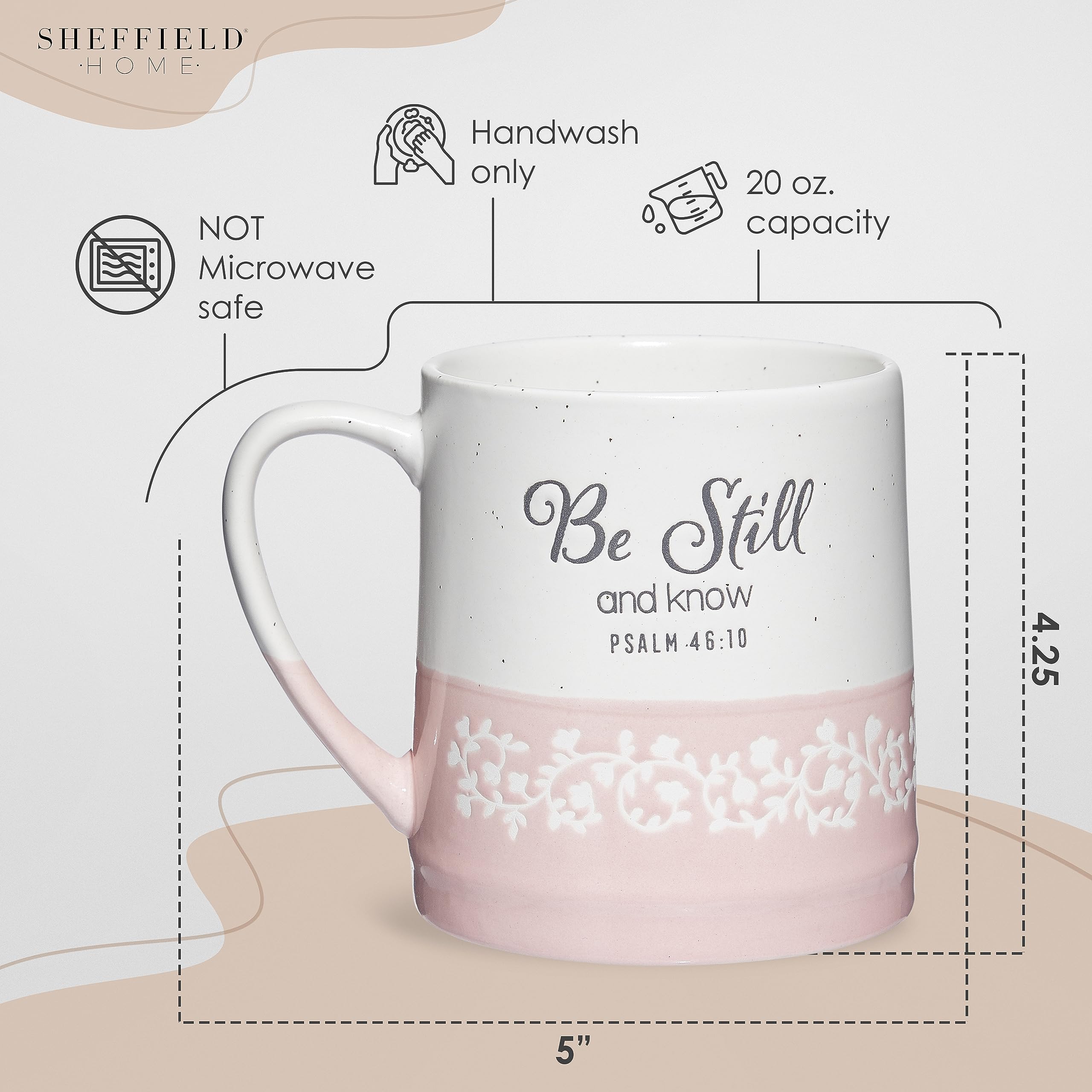 Sheffield Home Religious Coffee Mugs - Stoneware Motivational Bible Coffee Mugs For Women And Men - Inspirational Mugs And Cups, Mugs For Tea, Latte, And Hot Chocolate  - Like New