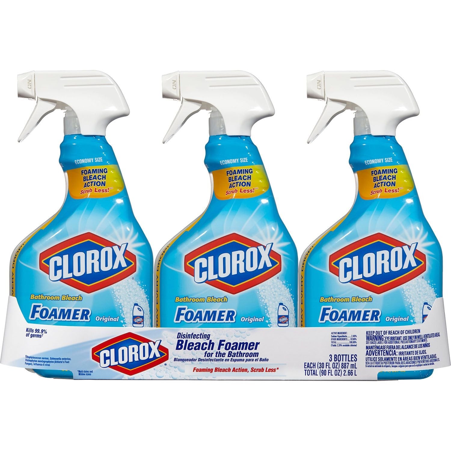 Clorox Bleach Foamer Bathroom Spray, 30 oz. Bottles