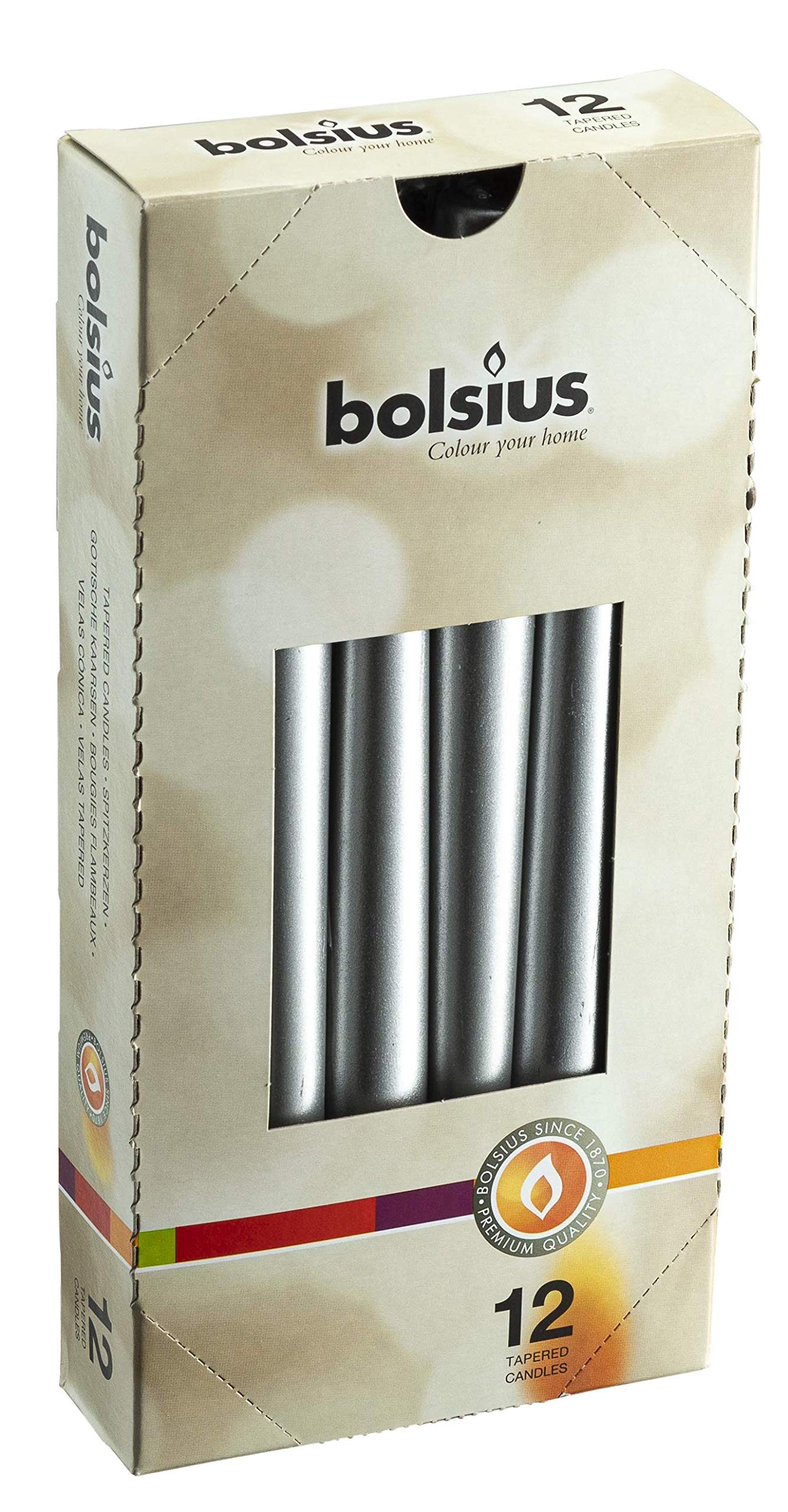 BOLSIUS Taper Candles - 8 Burn Hours - Premium European Quality - Unscented Smokeless & Dripless Household Party Candlesticks  - Like New