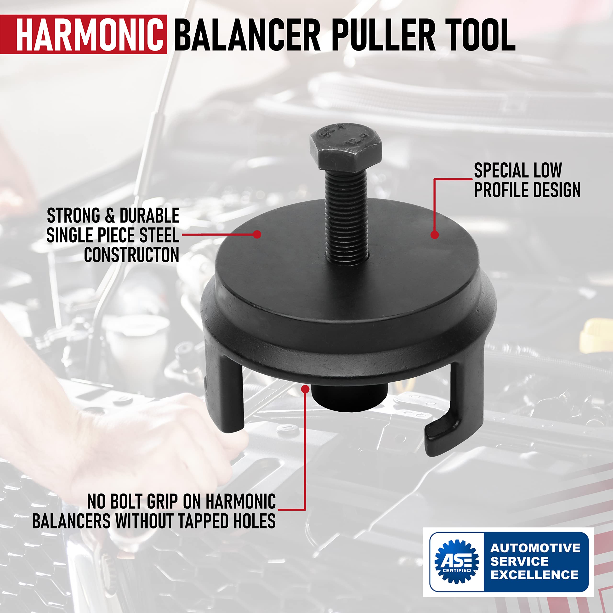 Harmonic Balancer Puller Crank Pulley Puller - Compatible with Chrysler, Jeep, Dodge & GM Vehicles with 3.5L V6, 4.7L V8, 5.7L V8, 6.1L V8 - Replaces 25264  - Like New