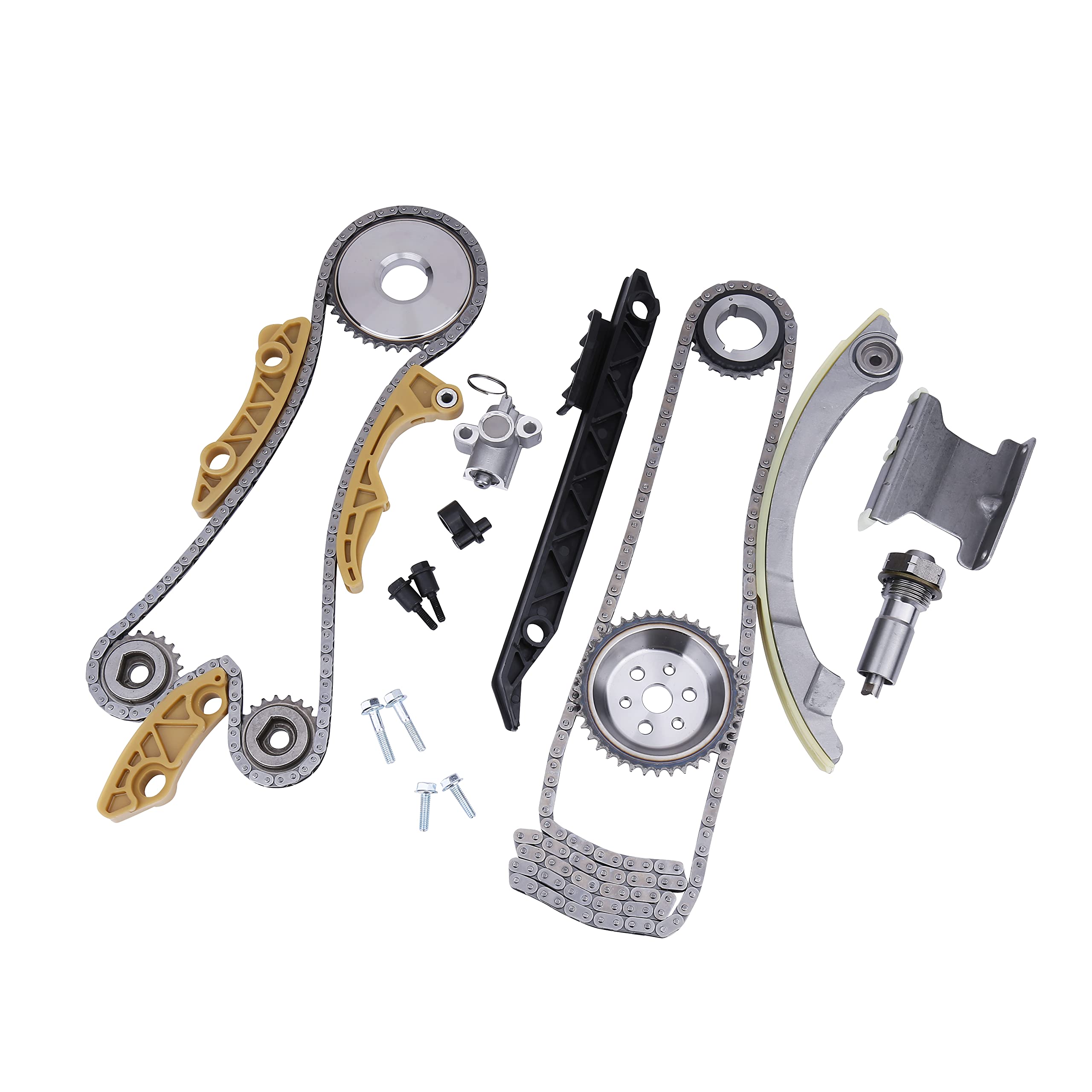 Engine Timing Chain Kit - Compatible with Buick, Chevy, GMC, Pontiac and Saturn - 2.0L, 2.2L, 2.4L - LaCrosse, HHR, Malibu, Terrain, G5, G6, Saab - Replaces 9-4201S, 12680750, 94201SX  - Very Good