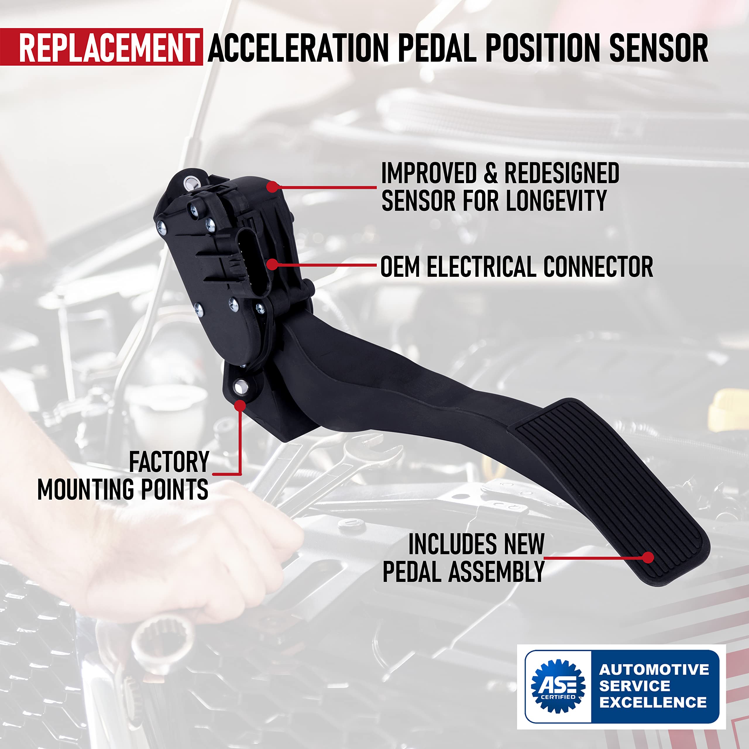 Replacement APPS - Acceleration Pedal Position Sensor - Compatible with Chevy, GMC, Cadillac and Hummer Trucks and SUVs - Replaces 25832864, 699-105, 699105 - With Pedal - Silverado, Sierra, Avalanche  - Like New