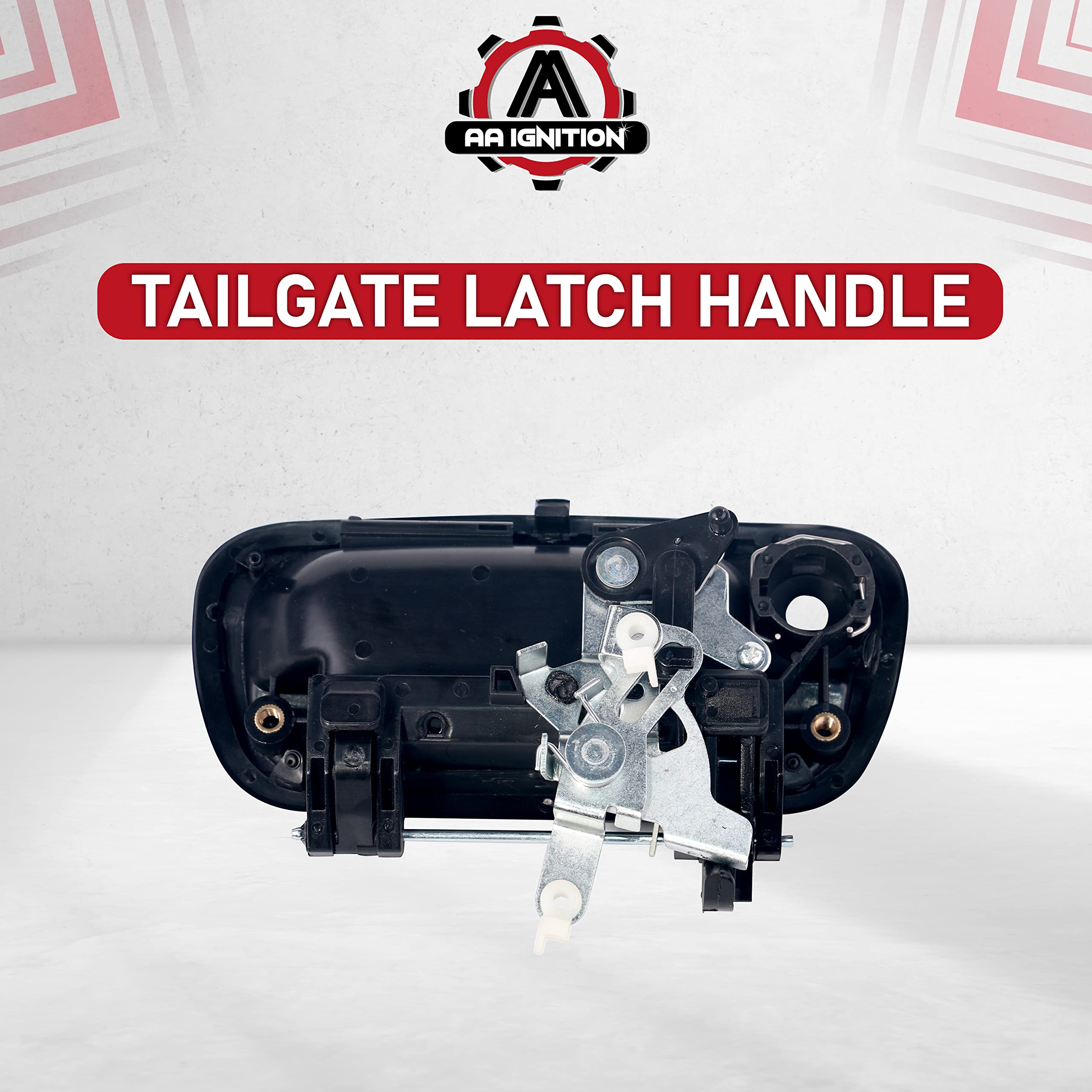 Tailgate Handle Latch with Keyhole - Replaces 690900C010, TO1915110, 690900C-030C0, 80866 - Compatible with Toyota Tundra 2000, 2001, 2002, 2003, 2004, 2005, 2006 - Liftgate Latch Trim with Clips  - Like New