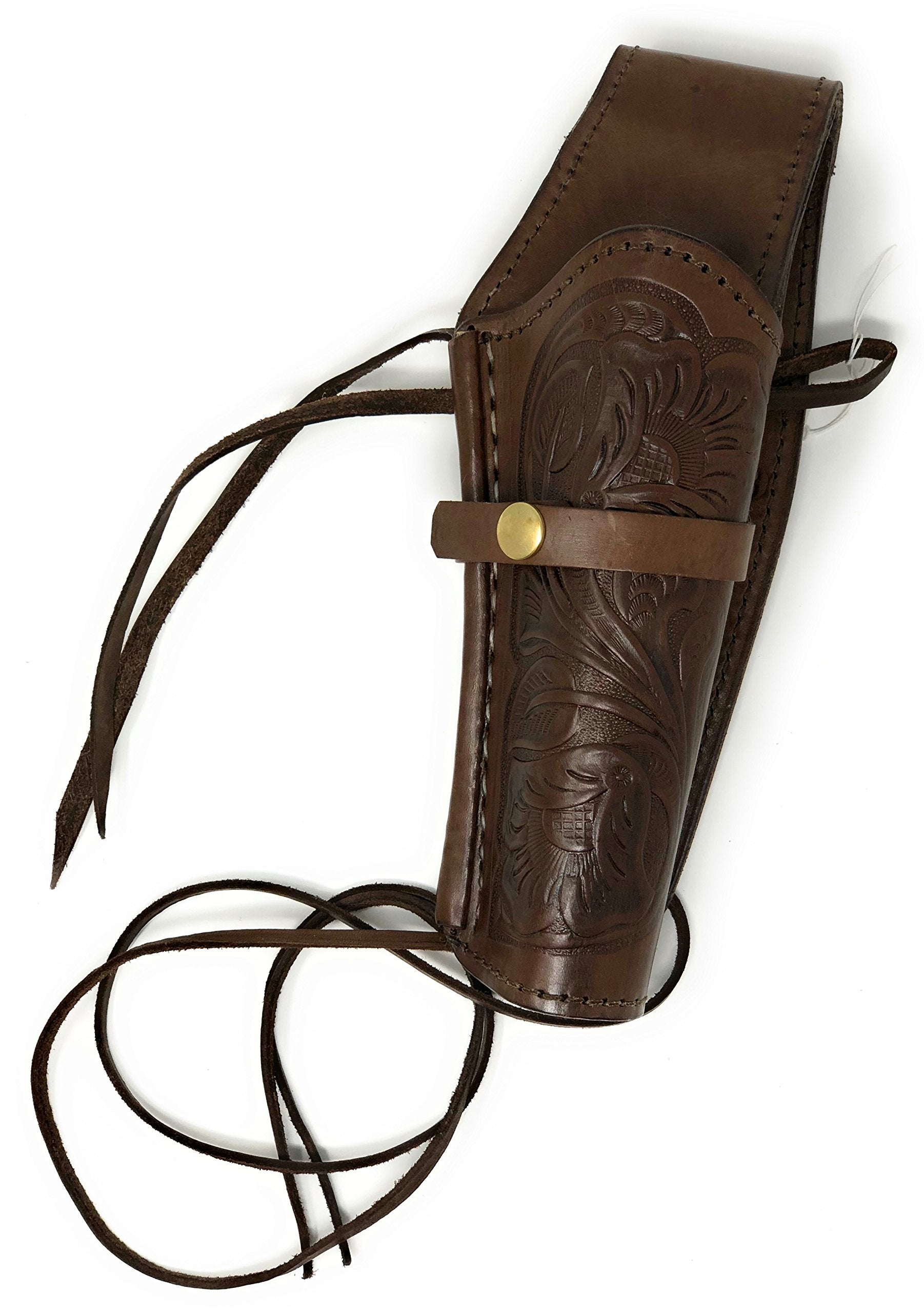 Western Express: 8 Inch Tooled Leather Holster - .38 Caliber Chocolate  - Like New