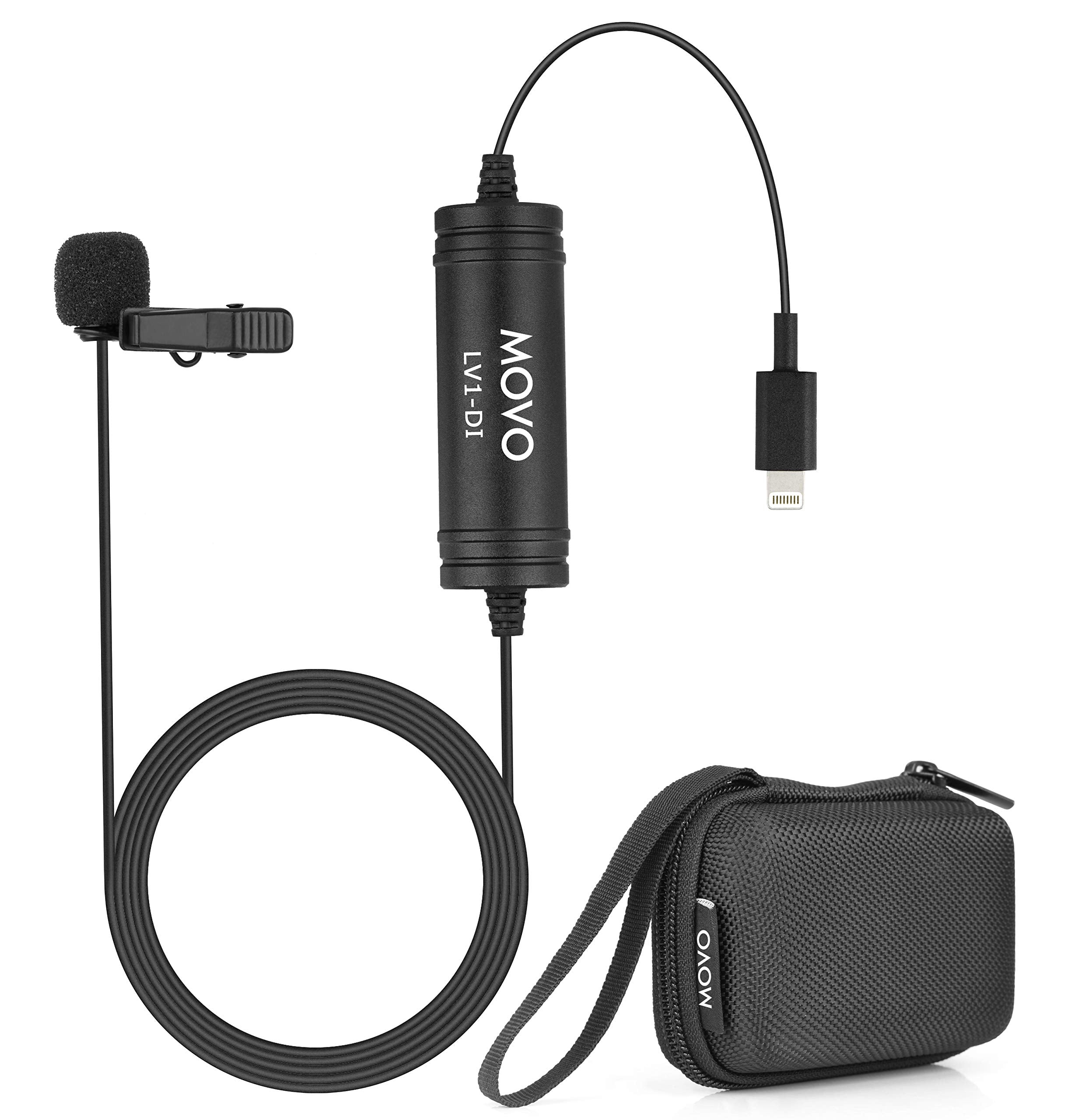 Movo LV1-DI High Fidelity Digital Lavalier Omnidirectional Clip on Microphone for iPhone with MFi Certified Lightning Connector Compatible with iPhone, iPad, iPod, iOS Smartphones and Tablets  - Like New