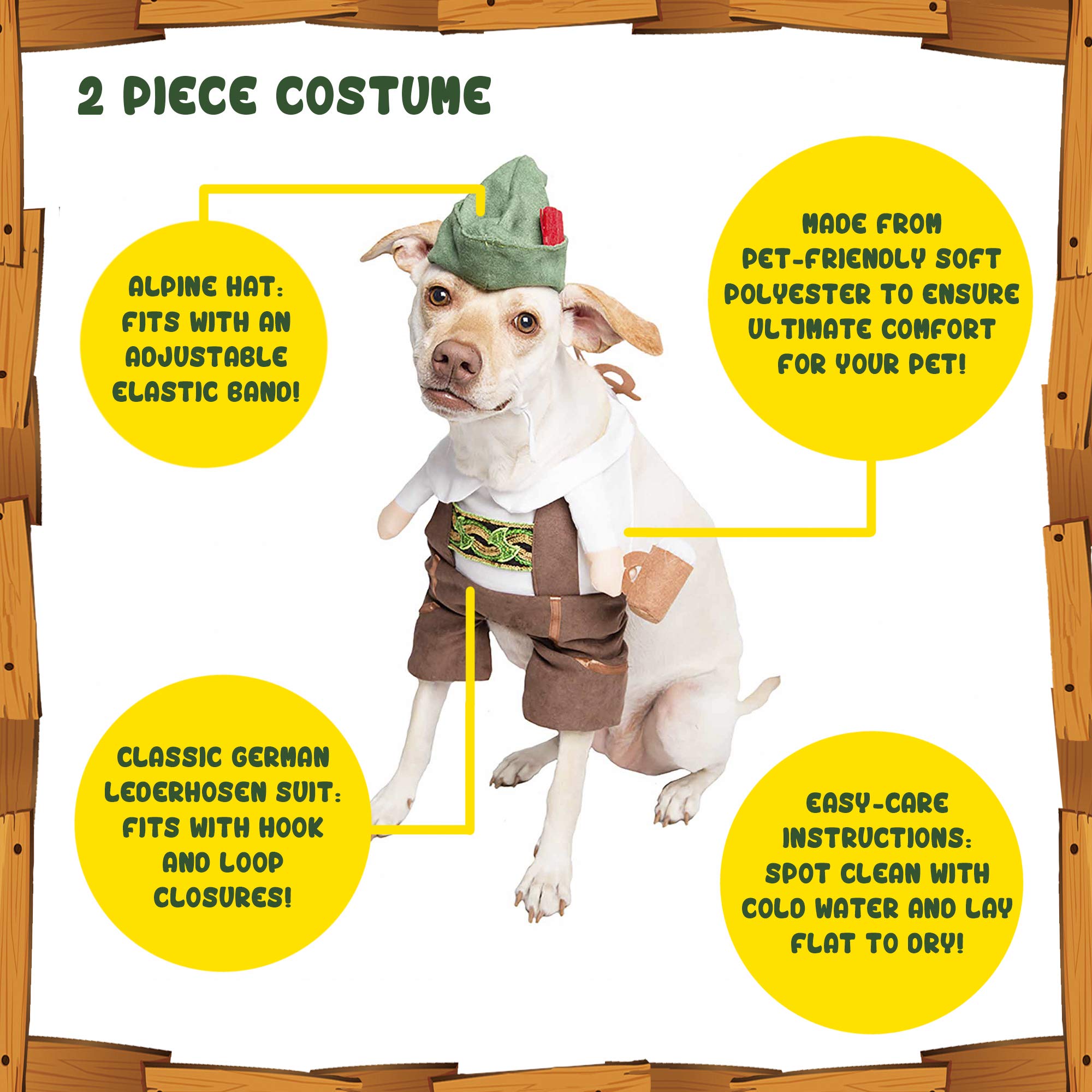 Pet Krewe German Oktoberfest Dog Costume & Cat Costume Medium - Barktoberfest Halloween Dog Costume - Perfect for Halloween, Christmas Holiday, Parties, Photoshoots, Gifts for Dog & Cat Lovers  - Like New