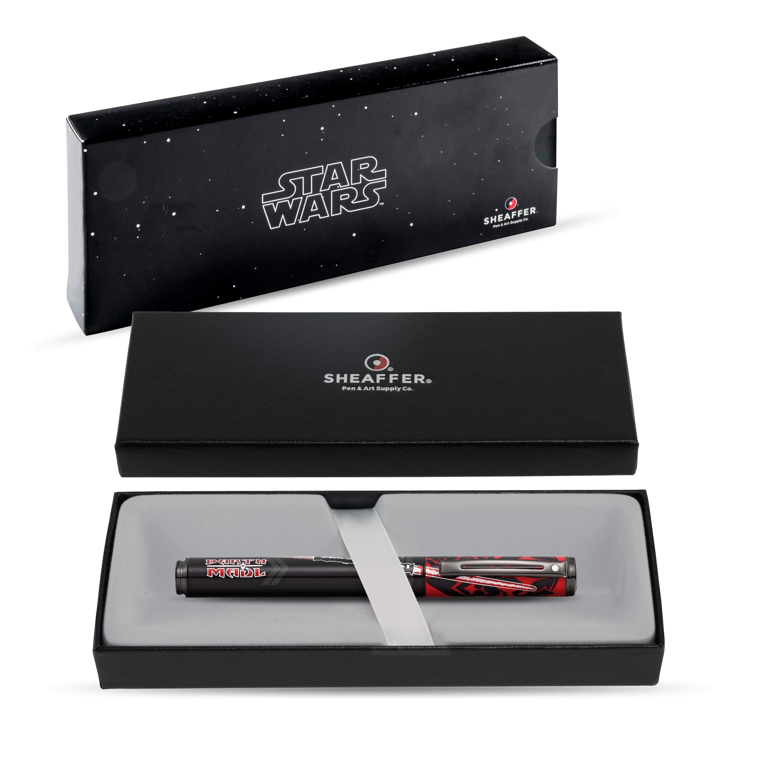 Sheaffer Pop Black Fountain Pen with Chrome Trim and Medium Nib in Gift Box  - Like New