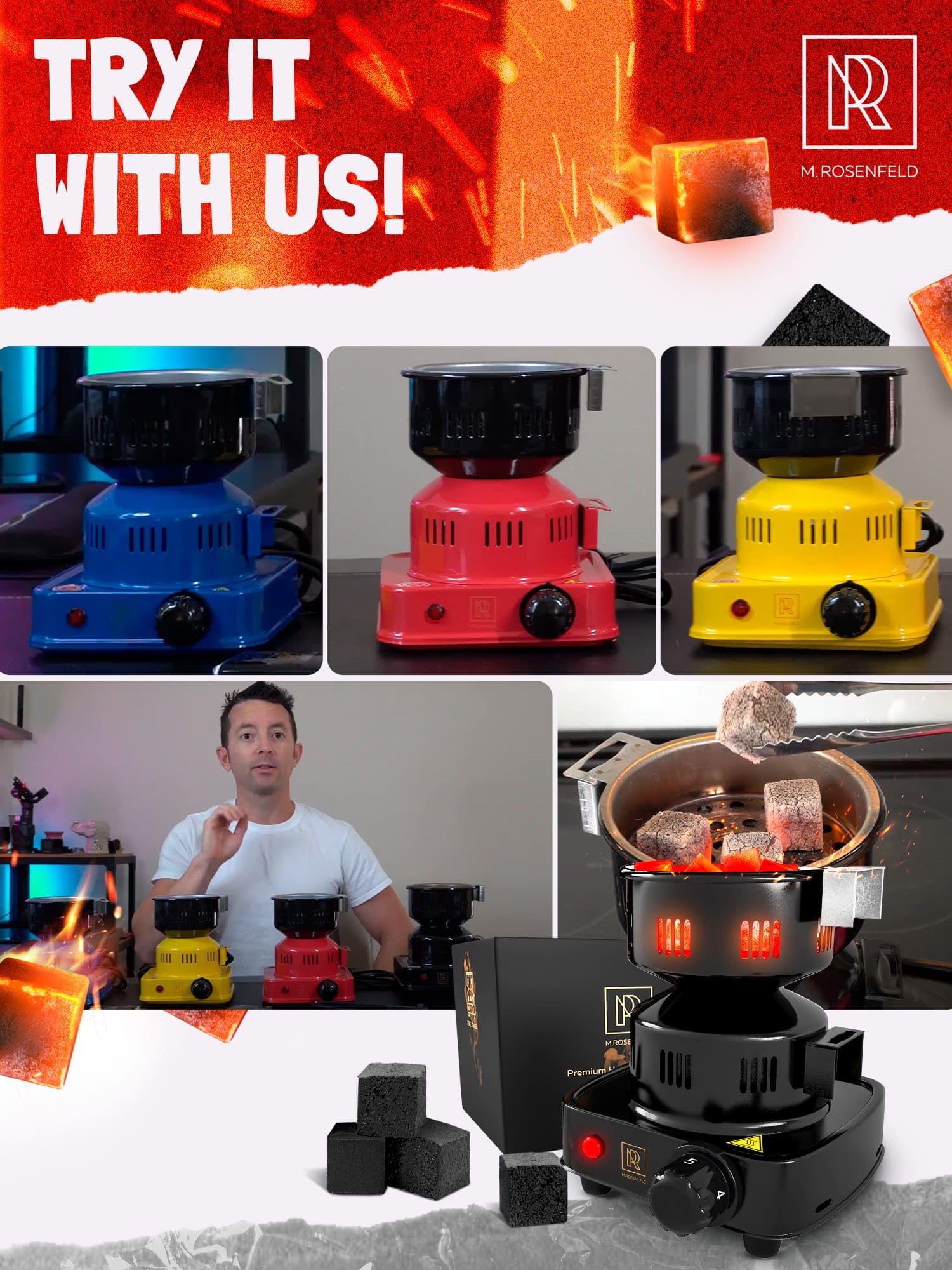 Hookah Coal Burner for Hookah � Premium FIRE Tower Multipurpose Electric Stove for Hookah Coals Burner for Shisha, Free Hookah Tongs, overheat Protection, Hookah Charcoal Burner for Hookah Cubes  - Acceptable