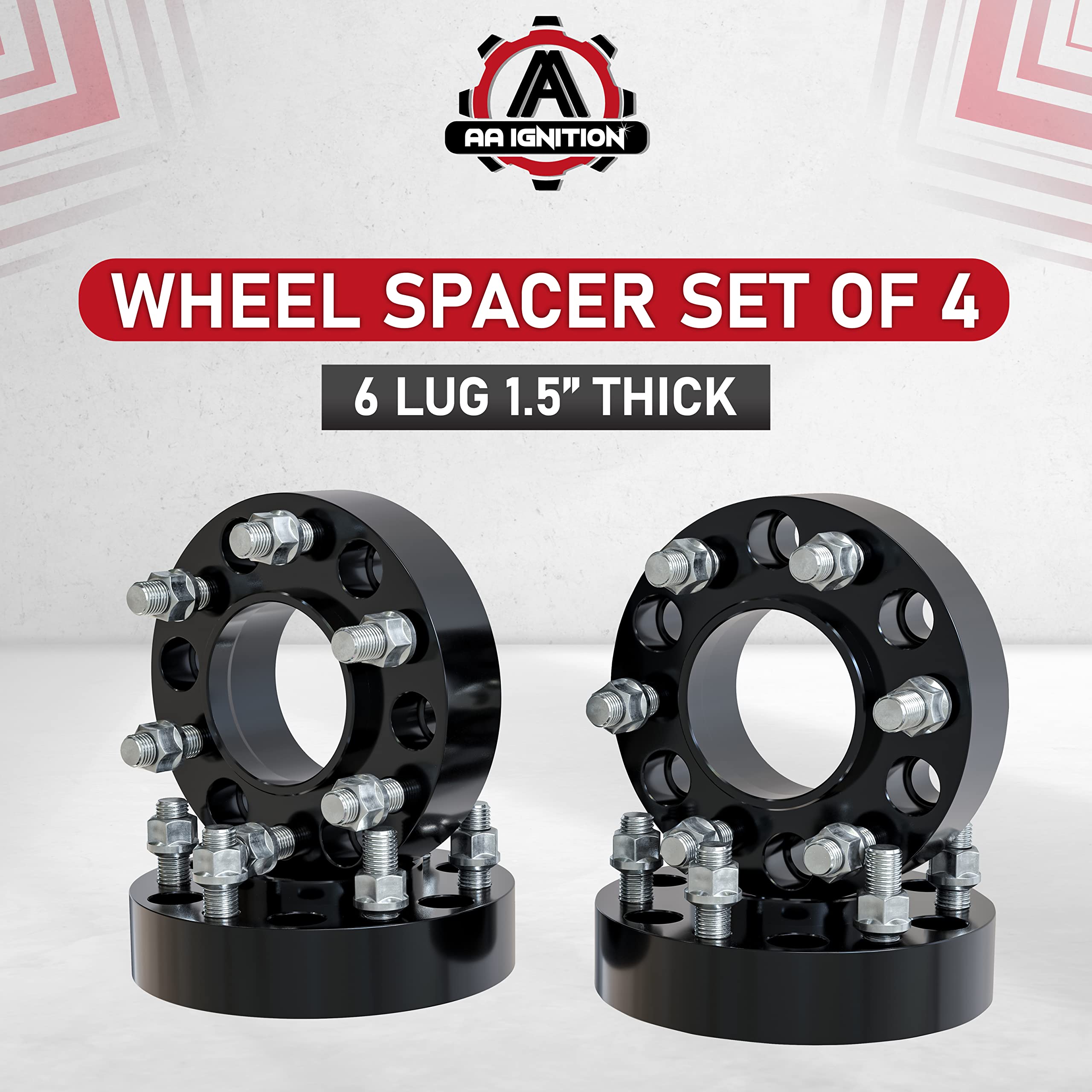 Wheel Spacers 1.5 Inch Set of 4-6 Lug 38mm Real Forged Hub Centric Adapter 6x139.7mm - Compatible with Cadillac, Chevy, GMC - 1995-2022 - Silverado, Sierra, Avalanche, Yukon - 6x5.5 Wheel Spacers  - Very Good