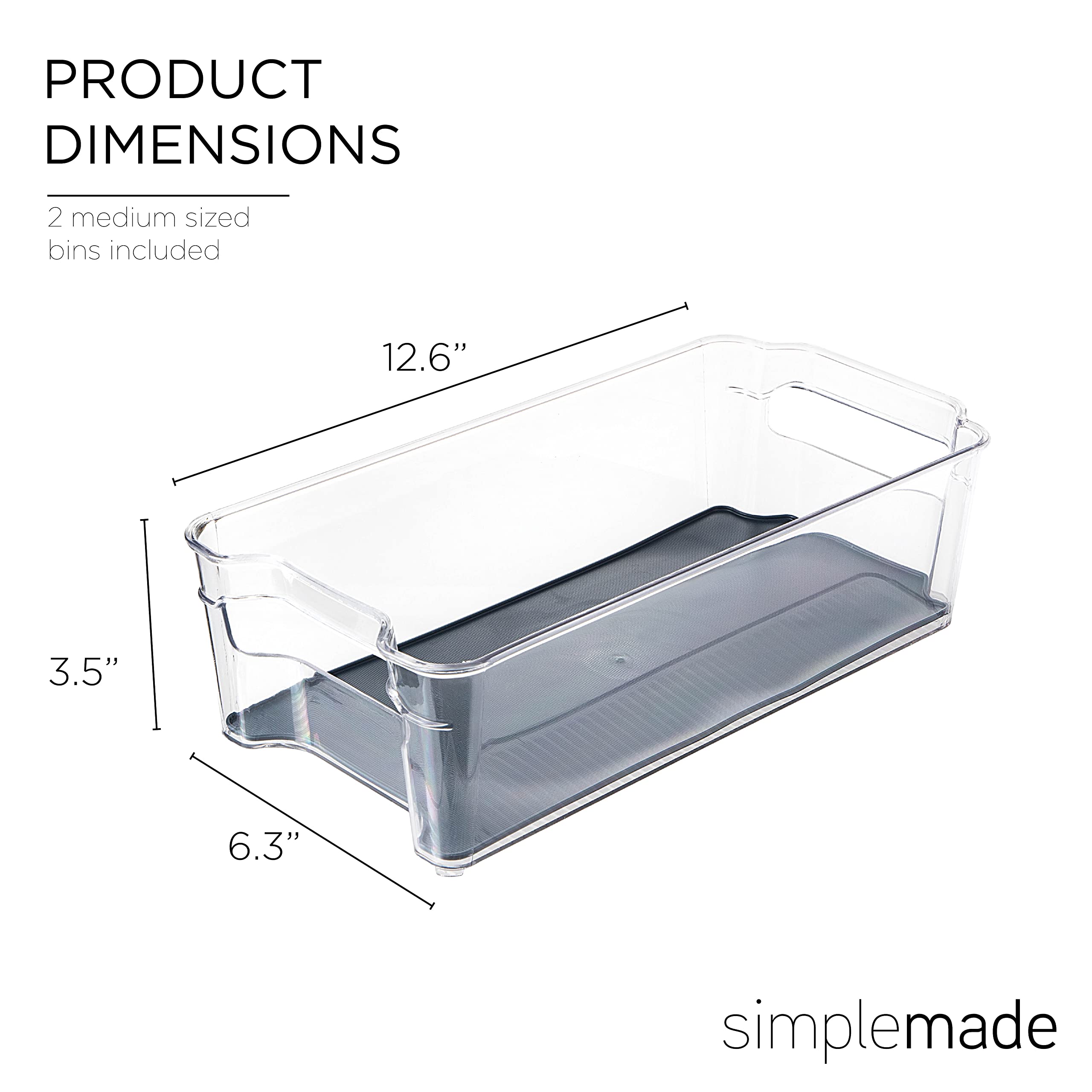 SIMPLEMADE Clear Refrigerator Organizer Bins - Clear Bins for Fridge, Containers for Fridge and Freezer, Multipurpose Storage for Kitchen, Office, Bathroom  - Like New