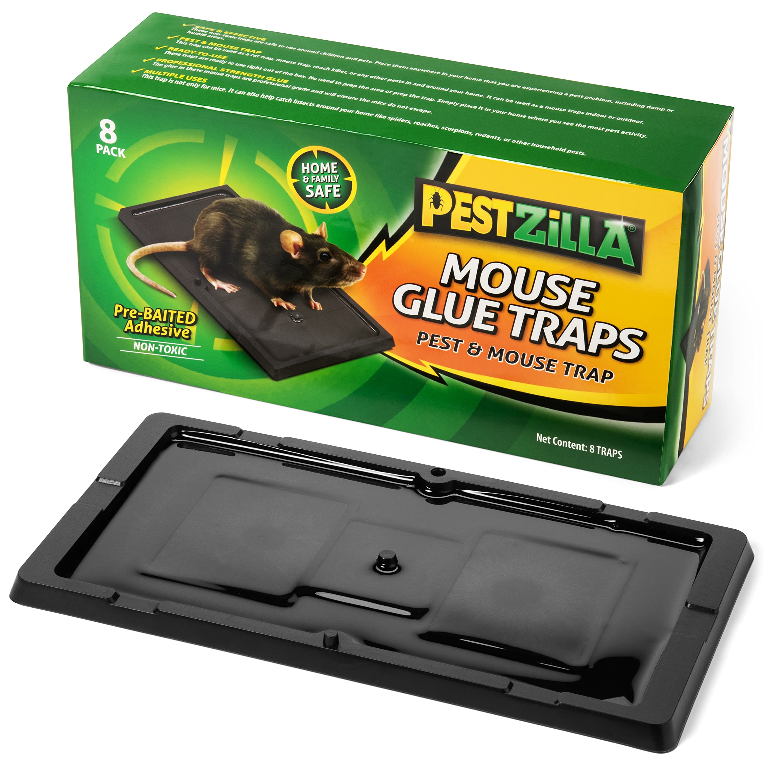 Pestzilla Baited Mouse Trap – Professional Strength Glue Rat Trap – Pe