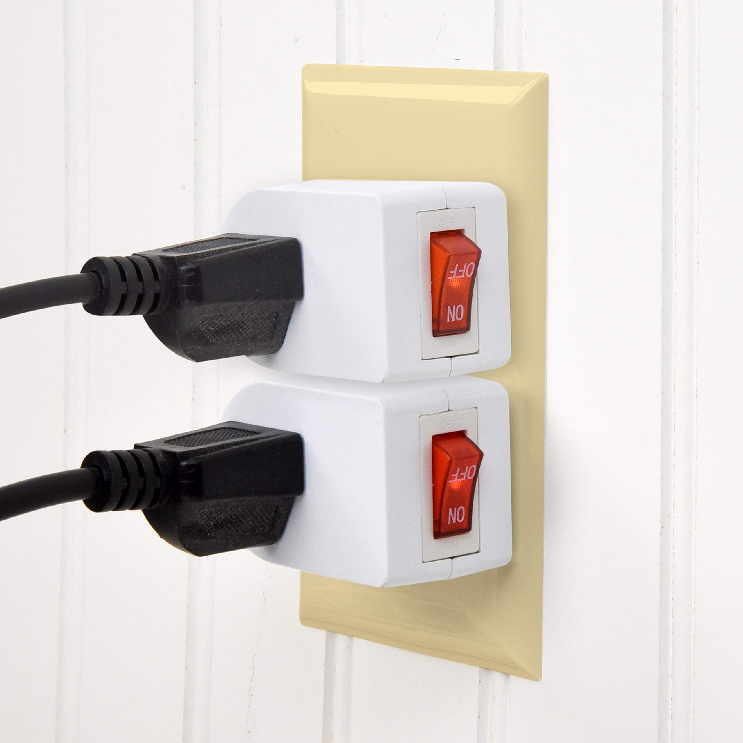 Electes 3 Prong Grounded Single Port Power Adapter with Red Indicator On/Off switch {Value! 3 Pack}  - Acceptable