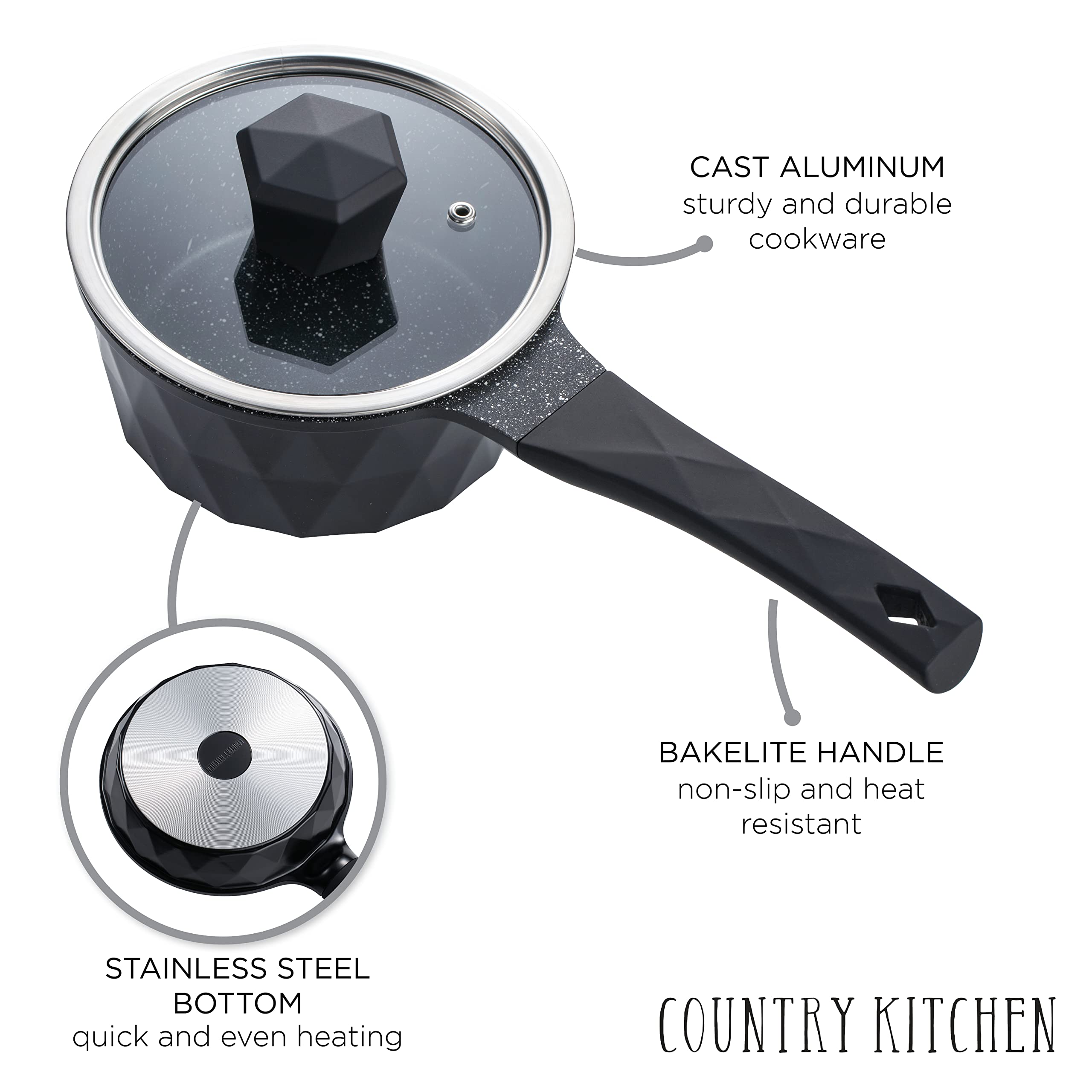 Country Kitchen Cast Aluminum Pots and Pans  - Like New