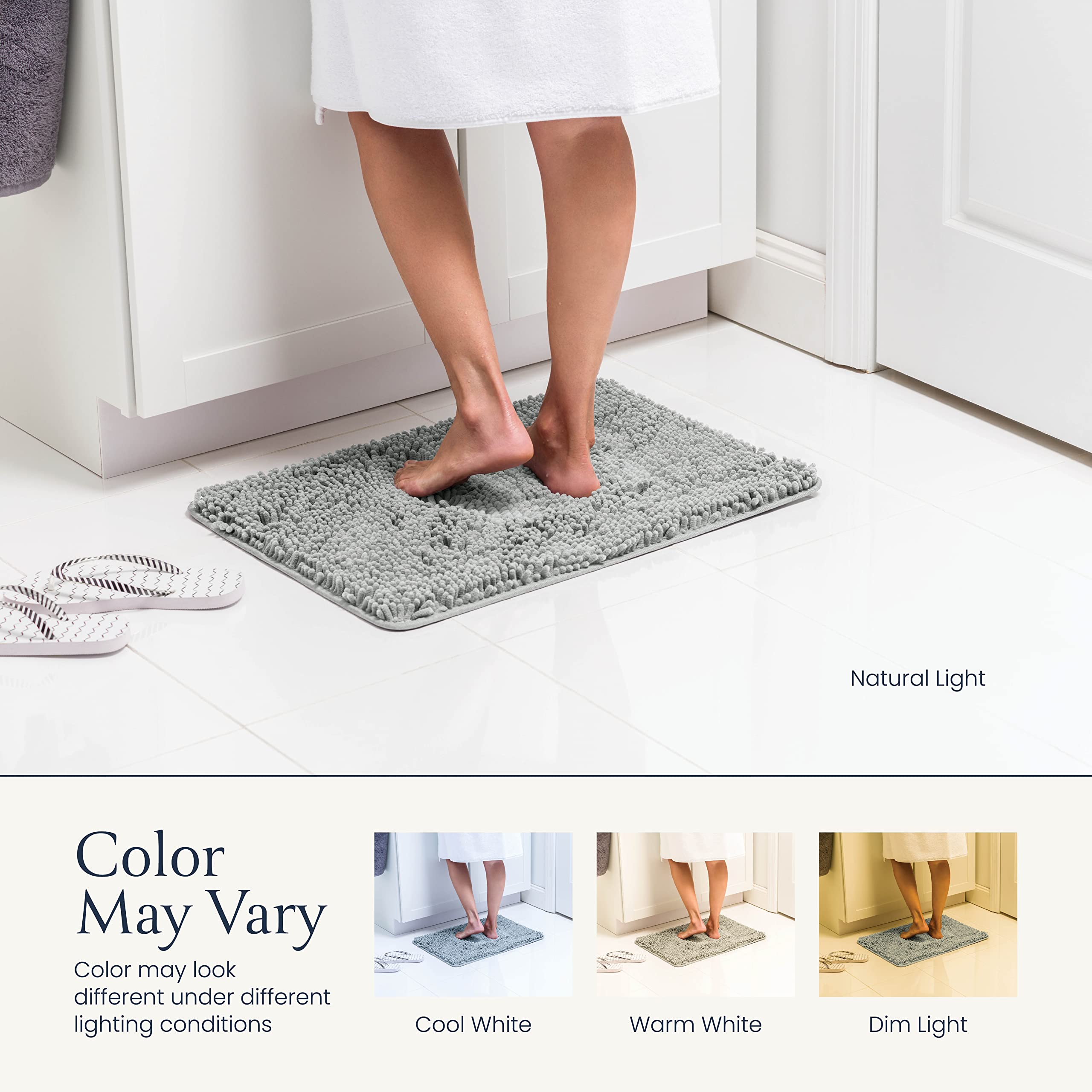 BELADOR Bathroom Rugs Sets 2 Piece - Plush Bath Mat Set Quick-Dry Soft Chenille Bathroom Mat with Rubber Backing, Absorbant Bathroom Rug Set, Washable Bath Rugs for Bathroom- Bath Mats 24x17 + 30x20  - Like New