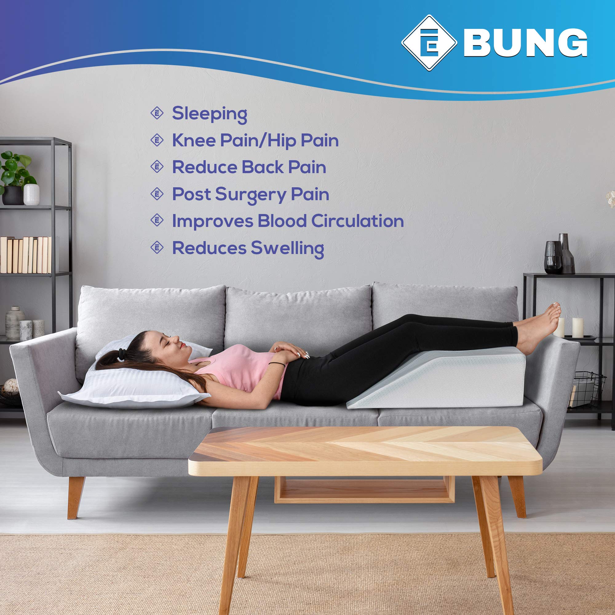 Ebung Leg Elevation Memory Foam Pillow with Removeable, Washable Cover  - Acceptable