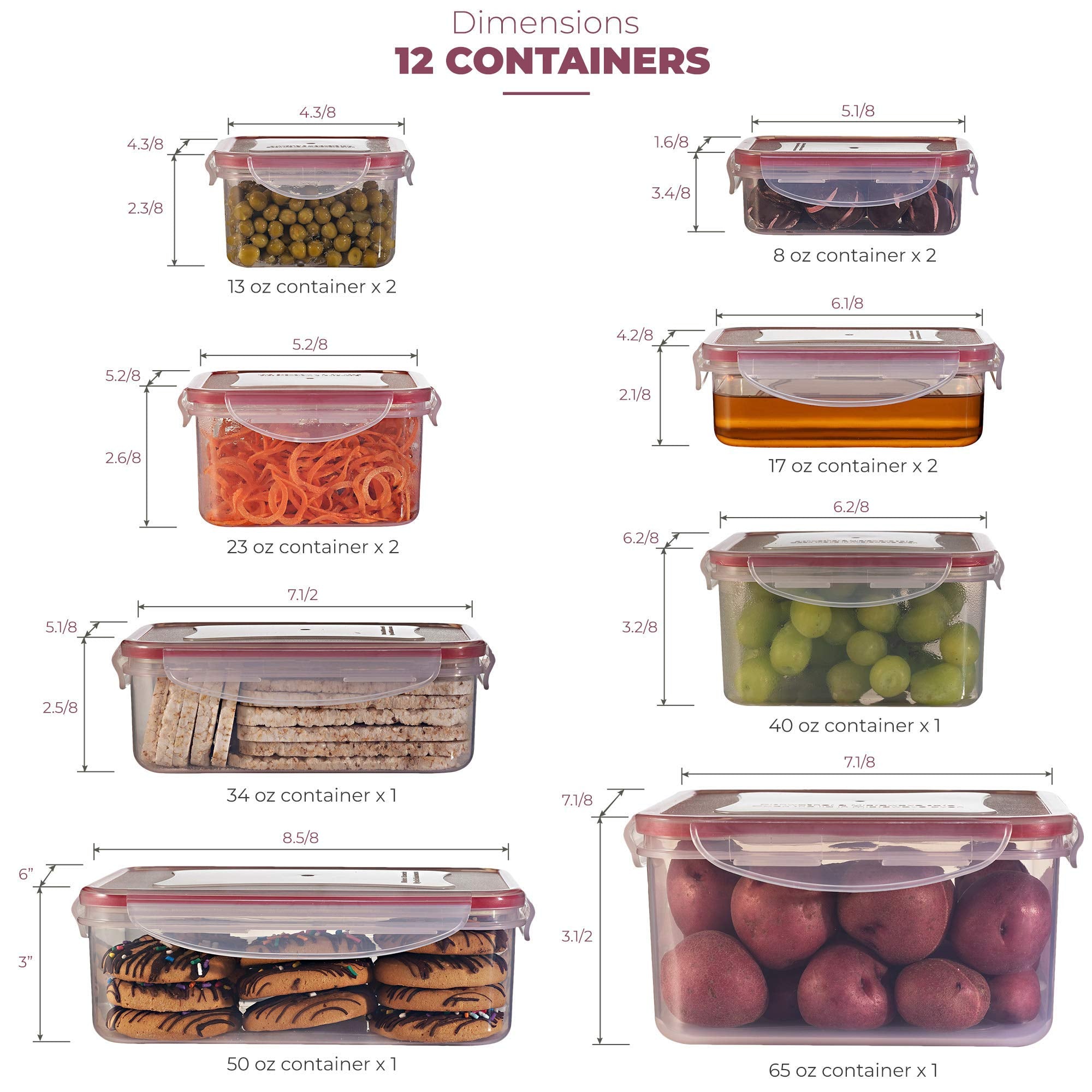 SEALCO Food Storage Containers With Lids - Reusable Plastic Containers – BPA-Free, Stackable, Microwave, Dishwasher, Freezer Safe  - Like New