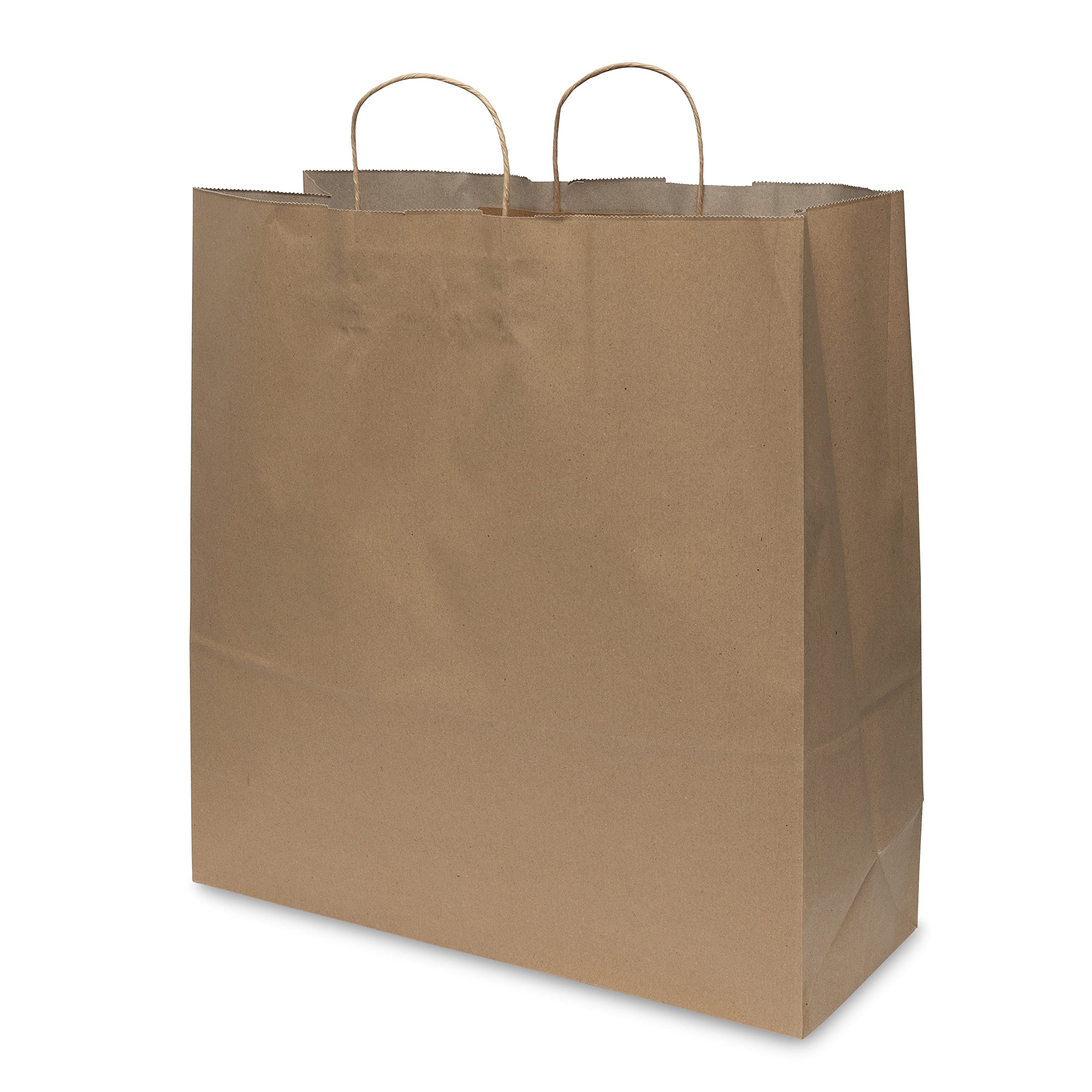 Brown Paper Bags with Handles - 18x7x18.75 Inch 100 Pack Large Plain Brown Paper Bags, Durable Kraft Paper for Retail Stores, Small Business, Shopping, Crafts, Gifts, Grocery items, in Bulk  - Like New