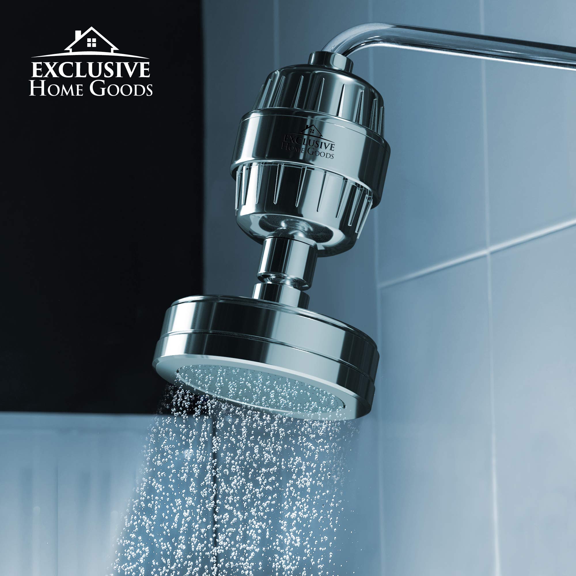 High-Pressure Shower Head and 15 Stage Filtered Shower Head System Combo, Softens Water, Removes Chlorine, Heavy Metals and Impurities while Rejuvenating Skin and Hair  - Like New