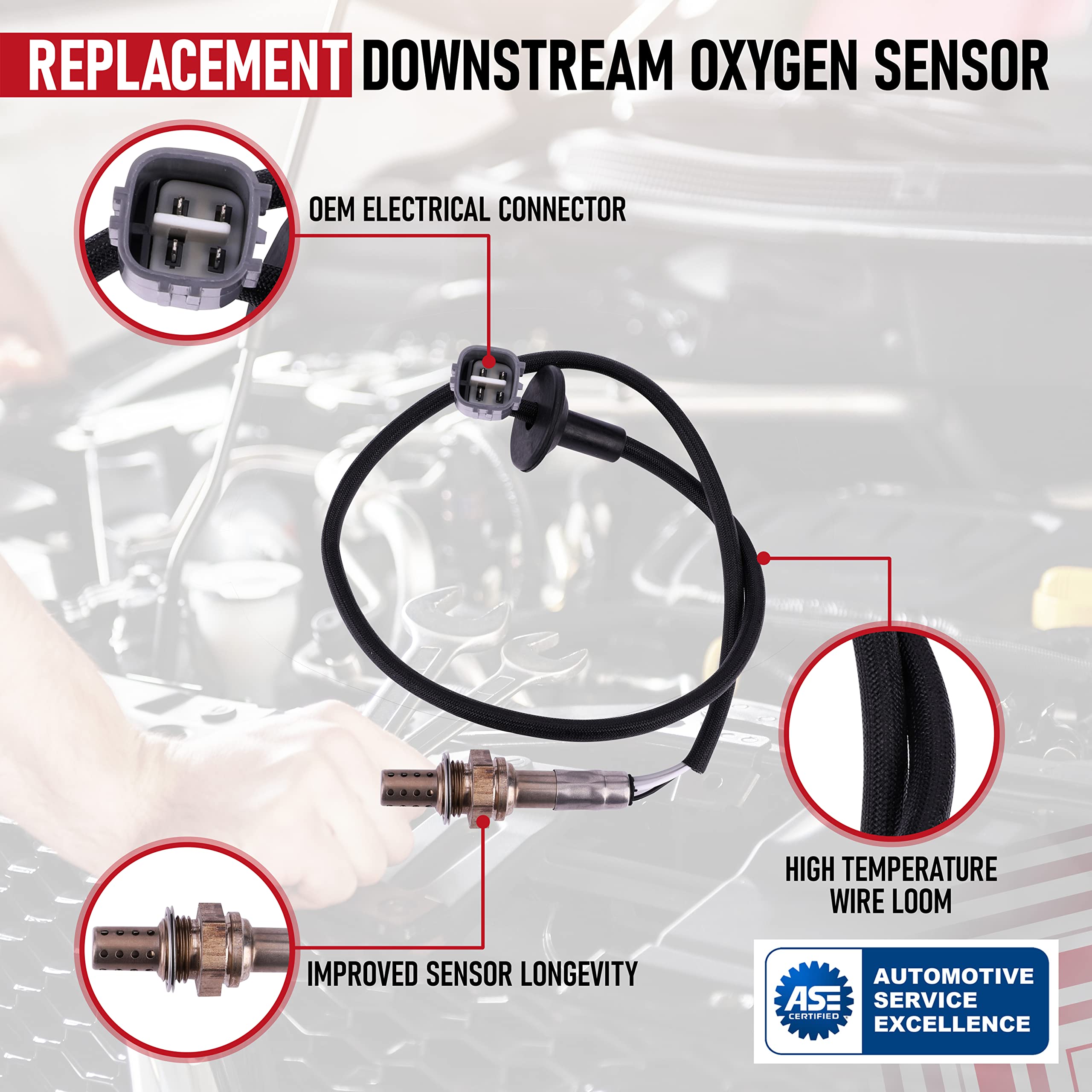 Replacement Oxygen Sensor Downstream - Compatible with Lexus. Pontiac, Scion & Toyota - ES300, GS300, GS400, GS430, GS460, Vibe, Camry, Celica, Matrix, Prius & Sienna - Replaces 234-4623, 80051054039  - Very Good