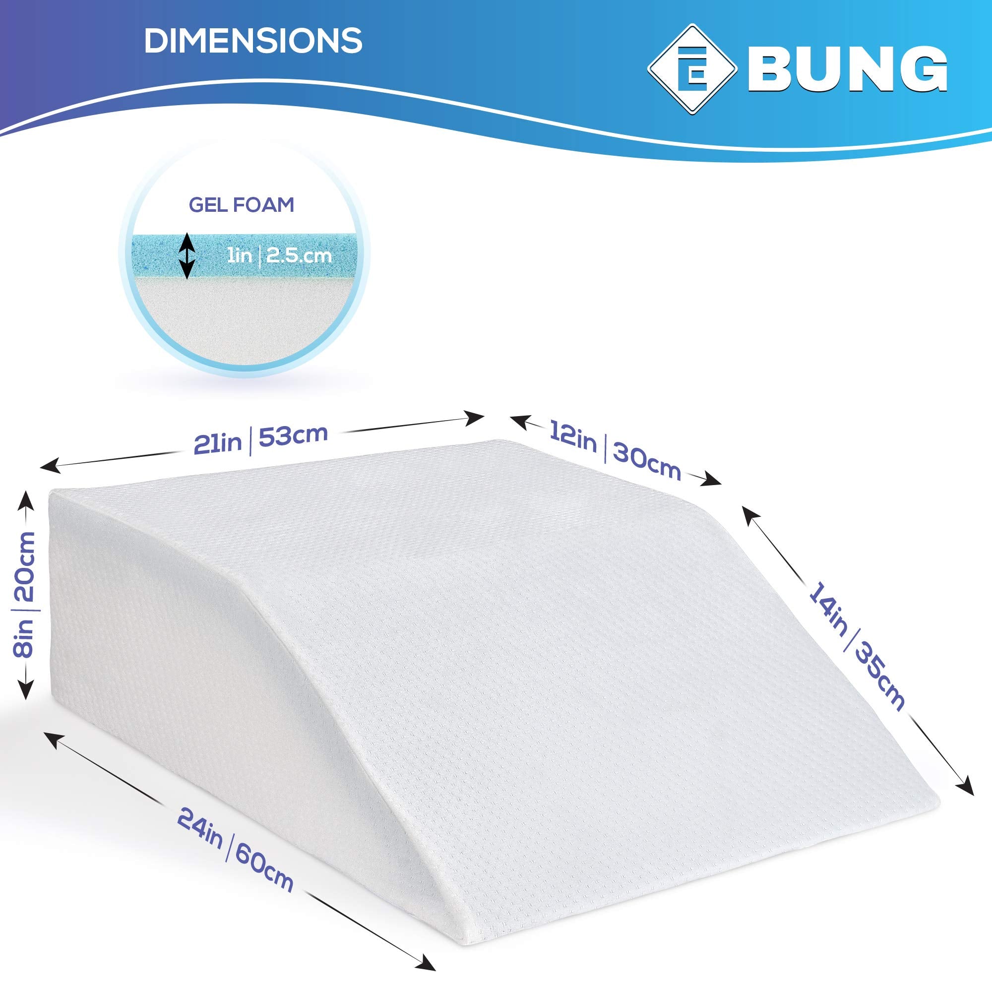 Ebung Leg Elevation Memory Foam Pillow with Removeable, Washable Cover  - Like New