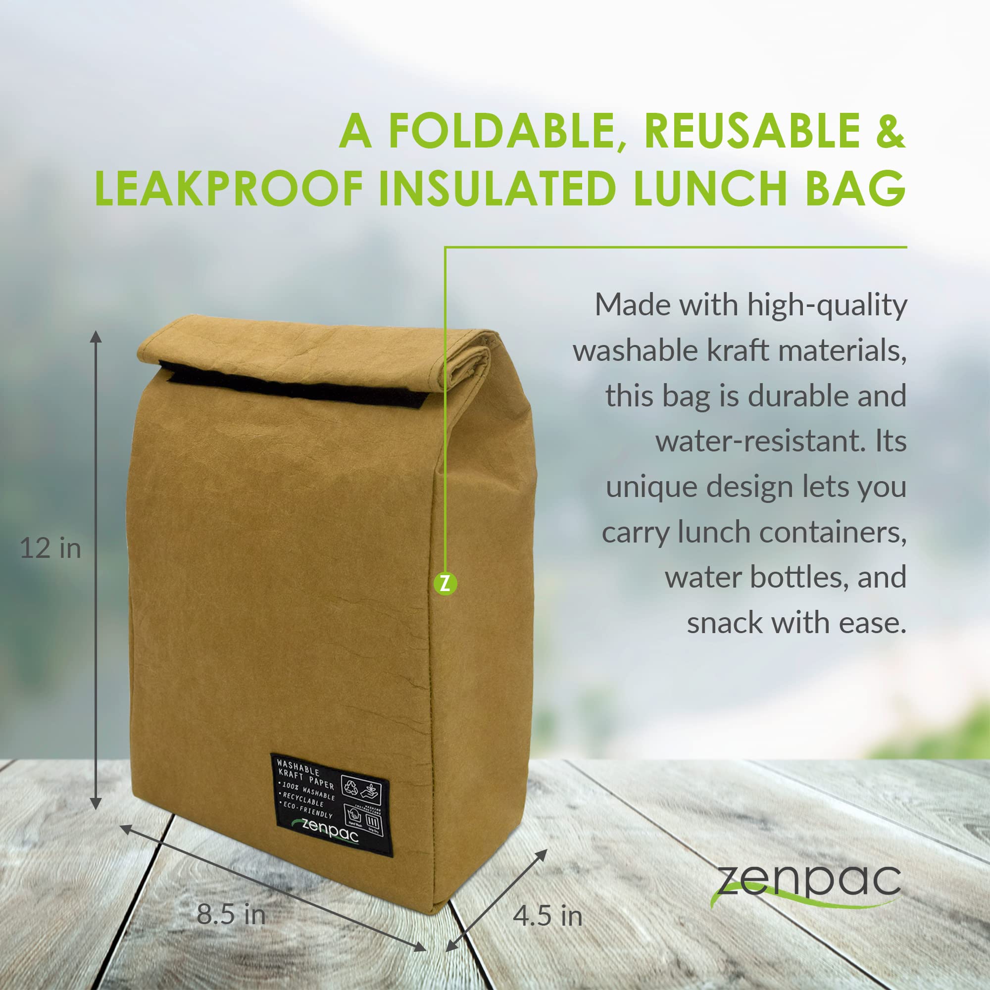 ZENPAC Small Designer Reusable Lunchbag for Men and Women  - Like New