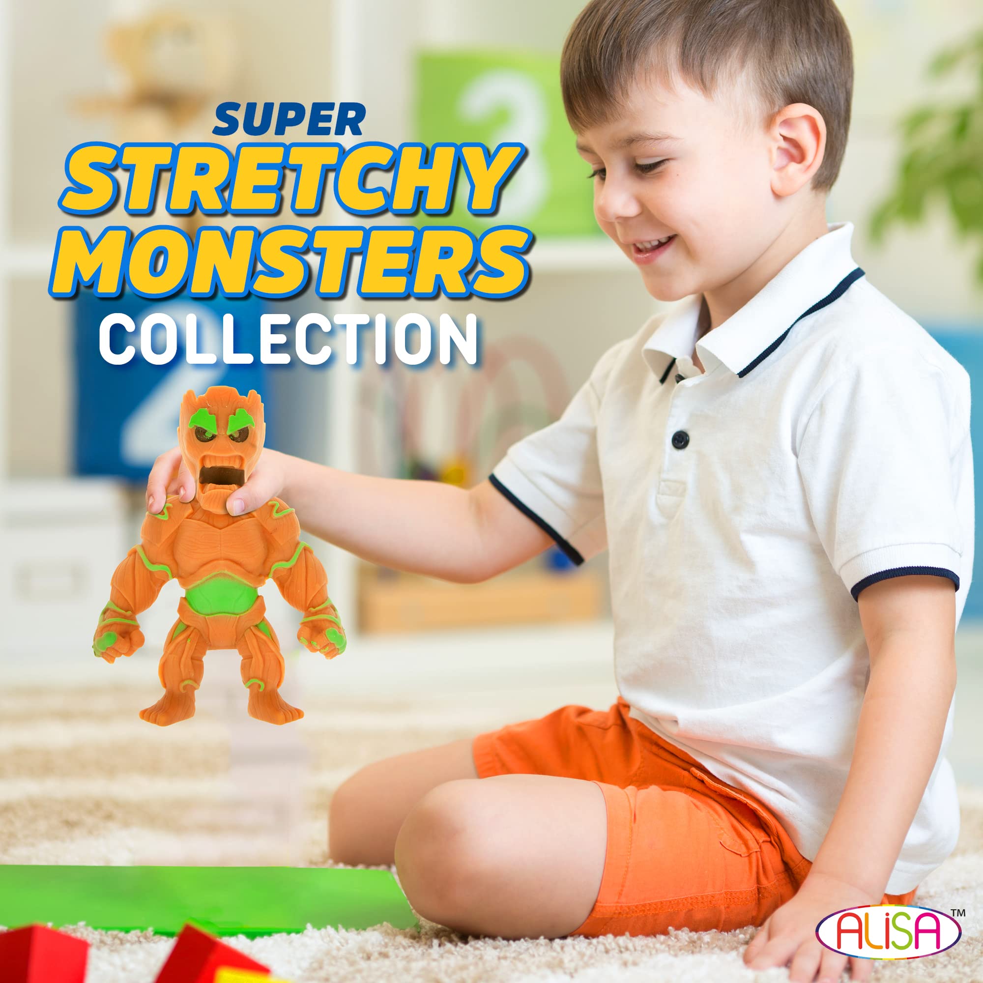 ALISA Monster Flex Stretchy Toys for Boys and Girls - 14 Unique Spooky Stretch Monsters - Monster Stretch Guy Toys for Kids Birthday Gift Party Favors, Sensory Fidget Stress Toys for Kids - Series 3