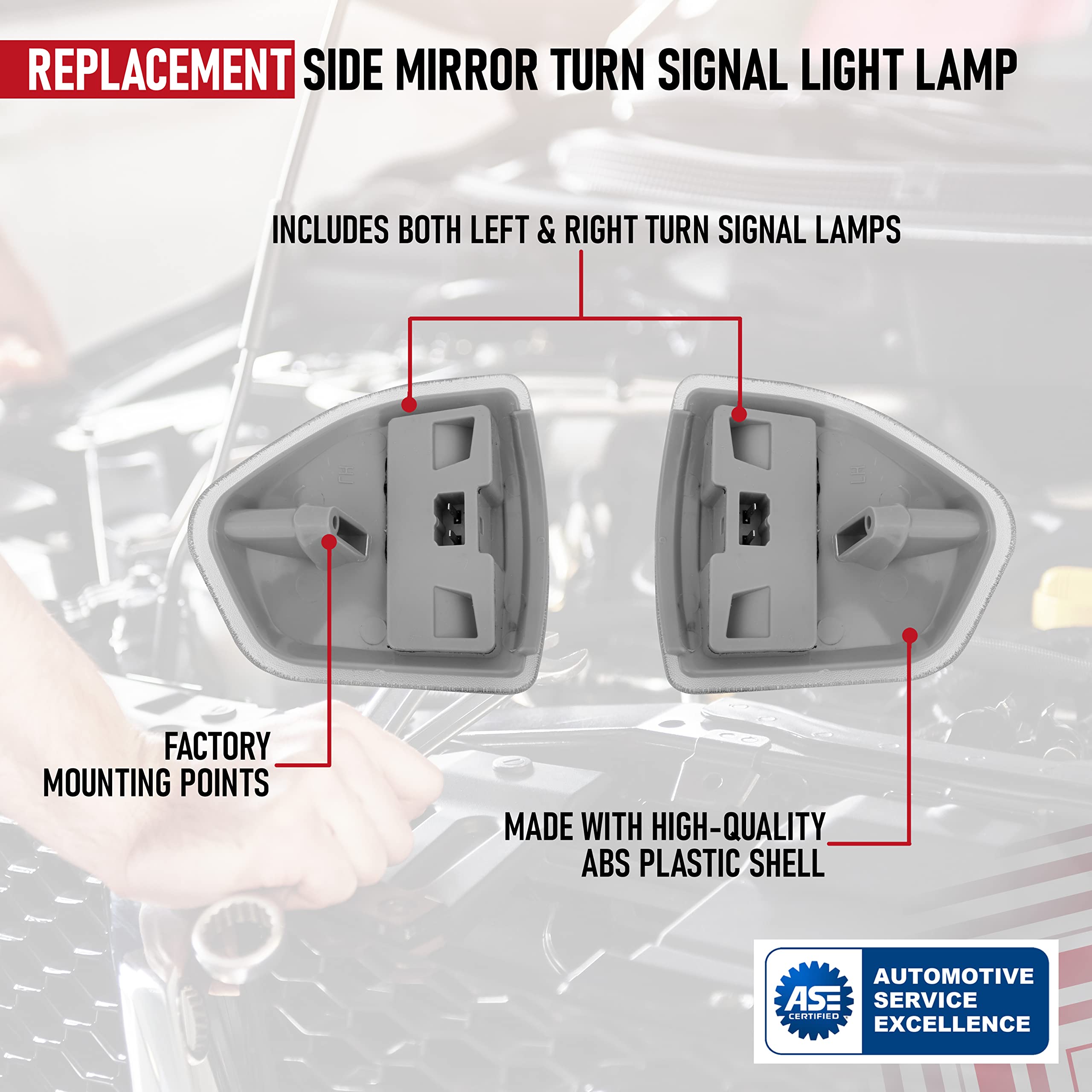 Replacement Side Mirror Turn Signal Light Lamp Set - Replaces 68302828AA, 926-122, 68261240AA - Compatible with Dodge Trucks - Ram 1500, Ram 2500, Ram 3500, 4500, 5500 - Left and Right Blinkers  - Like New