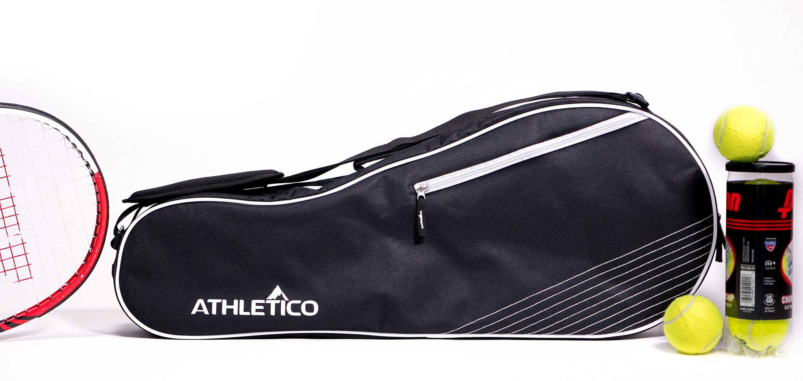 Athletico 3 Racquet Tennis Bag | Padded to Protect Rackets & Lightweight | Professional or Beginner Tennis Players | Unisex Design for Men, Women, Youth and Adults (Black)  - Good