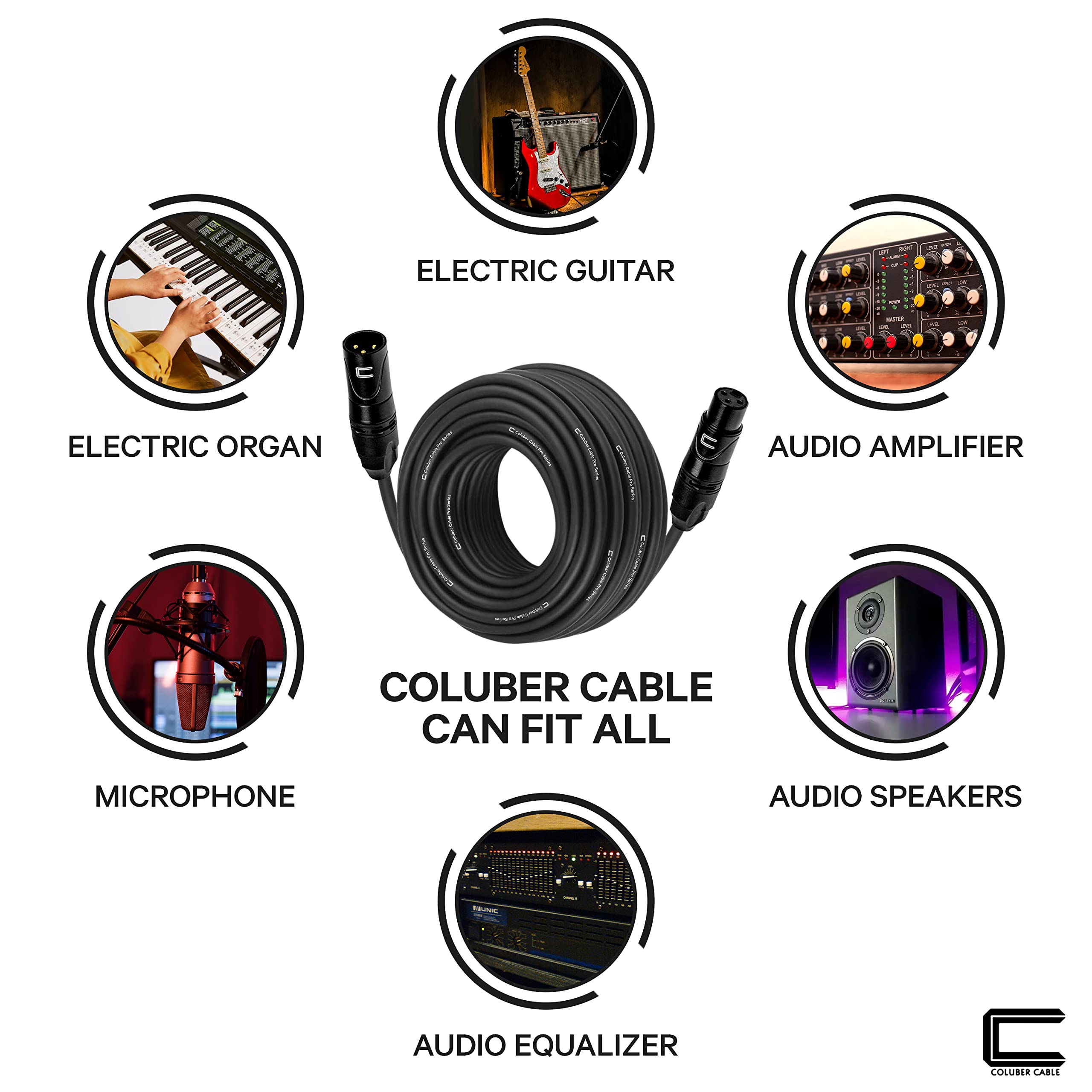 Balanced XLR Cable Male to Female - 0.5 Feet (6 inches) Black - Pro 3-Pin Microphone Cable Connector for Powered Speakers, Audio Interface or Mixer for Live Performance & Recording  - Acceptable