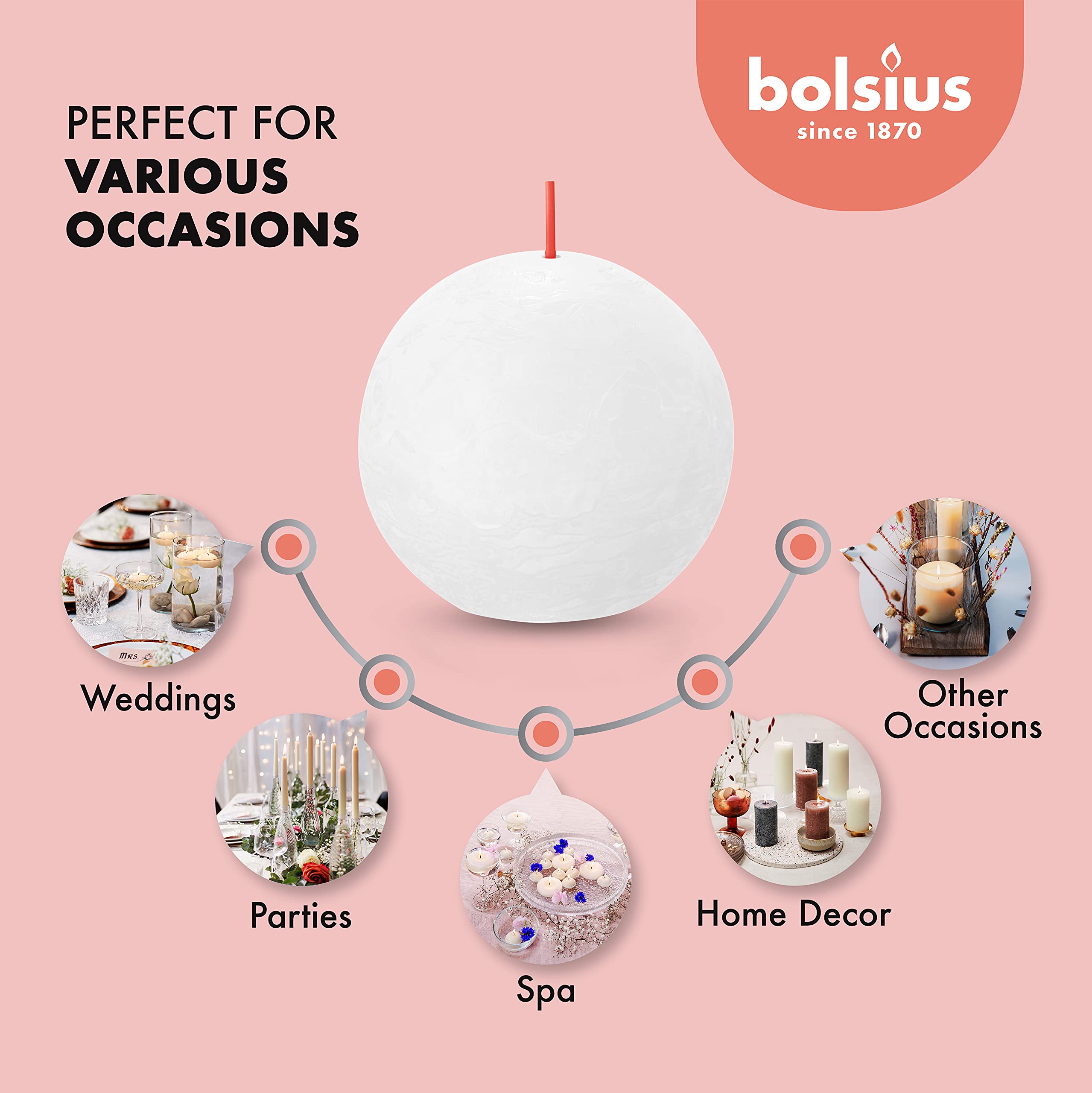 BOLSIUS 3 Pack Pillar Candles - 3 Inch - Premium European Quality - Natural Eco-Friendly Plant-Based Wax - Unscented Dripless Smokeless 25 Hour Party Décor and Wedding Candles  - Like New