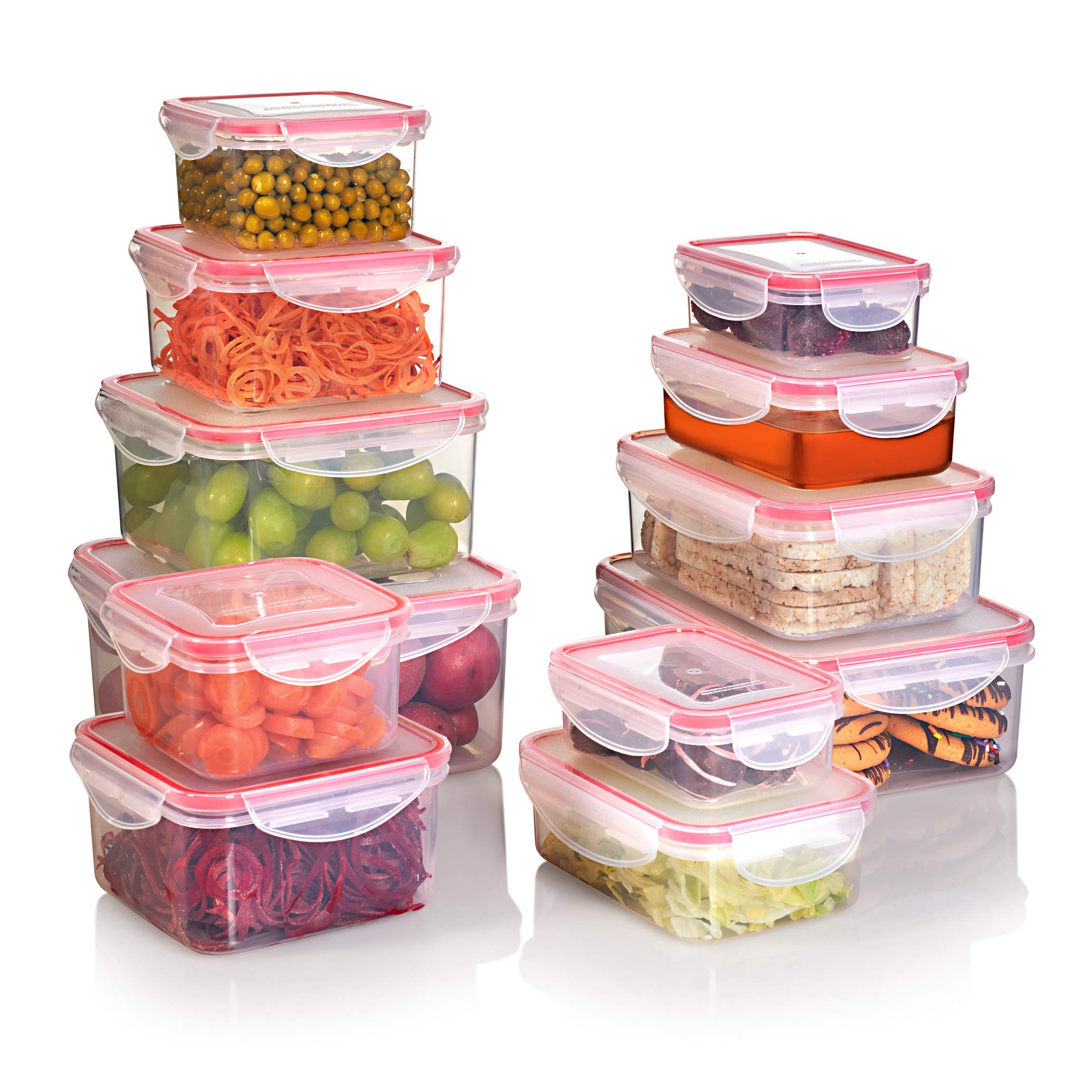 SEALCO Food Storage Containers With Lids - Reusable Plastic Containers – BPA-Free, Stackable, Microwave, Dishwasher, Freezer Safe  - Like New