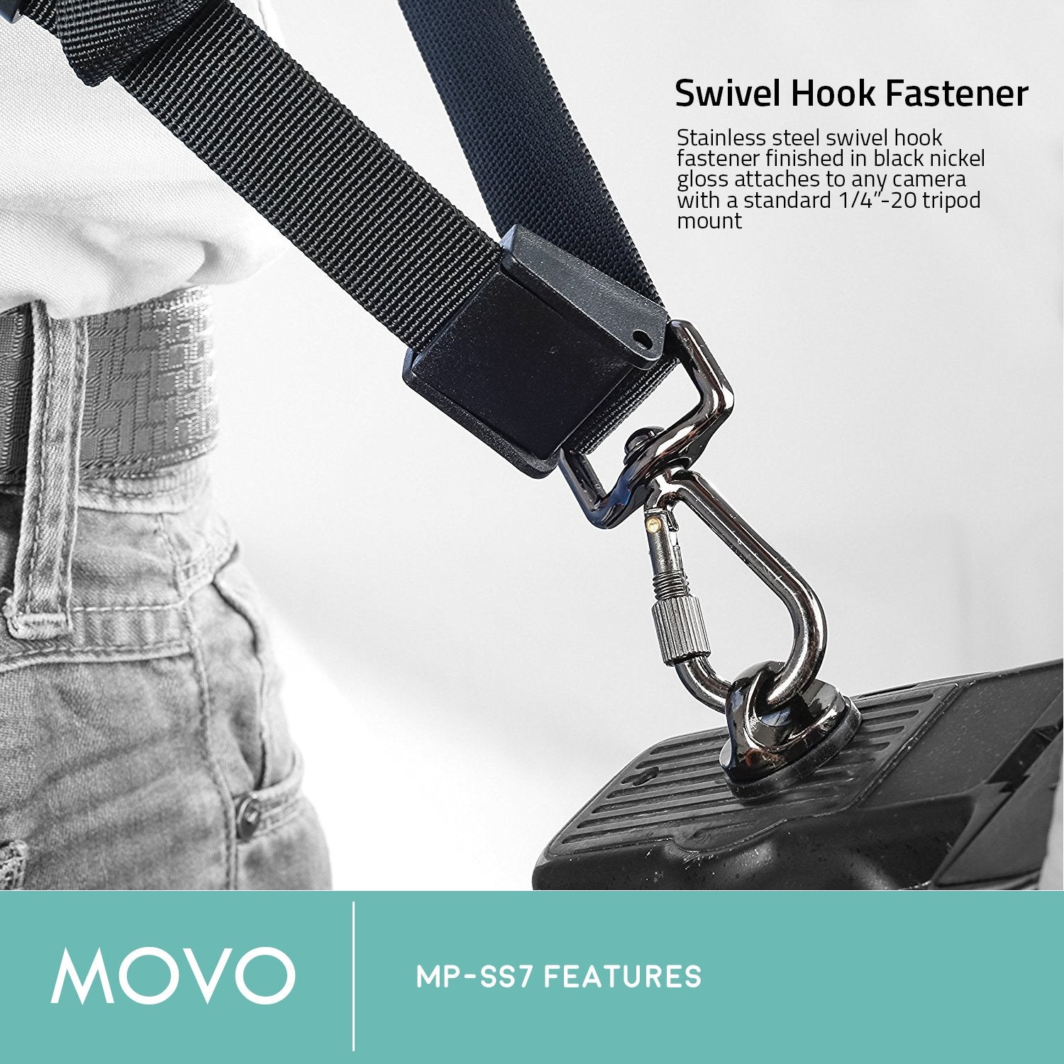 Movo Rapid Action Over-The-Shoulder Camera Sling Strap with Quick Release Clip  - Very Good