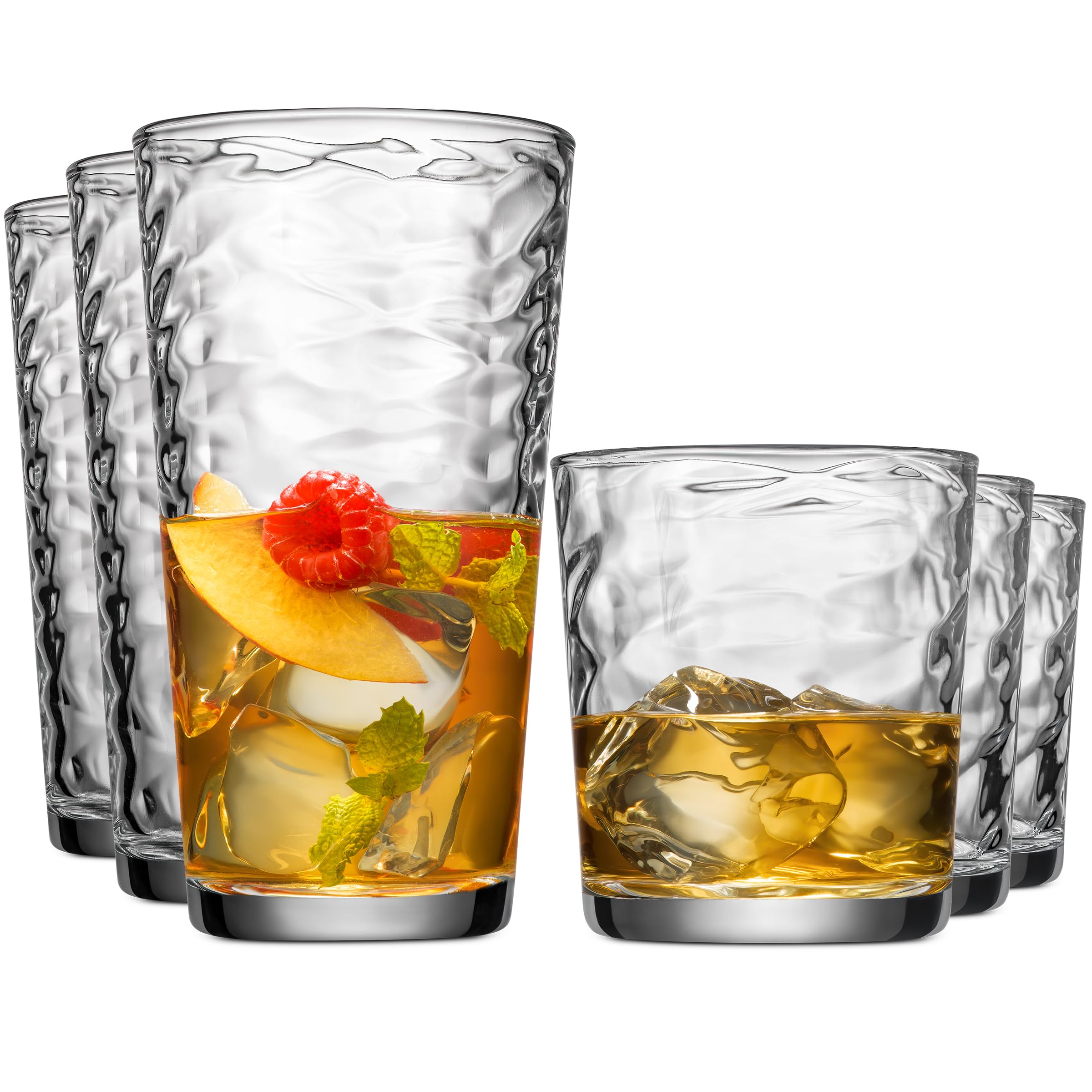 Glaver's Drinking Glassware Set Of Highball Glasses - Glass Cups. For Water, Juice, Whiskey, and Cocktails. Dishwasher Safe  - Like New