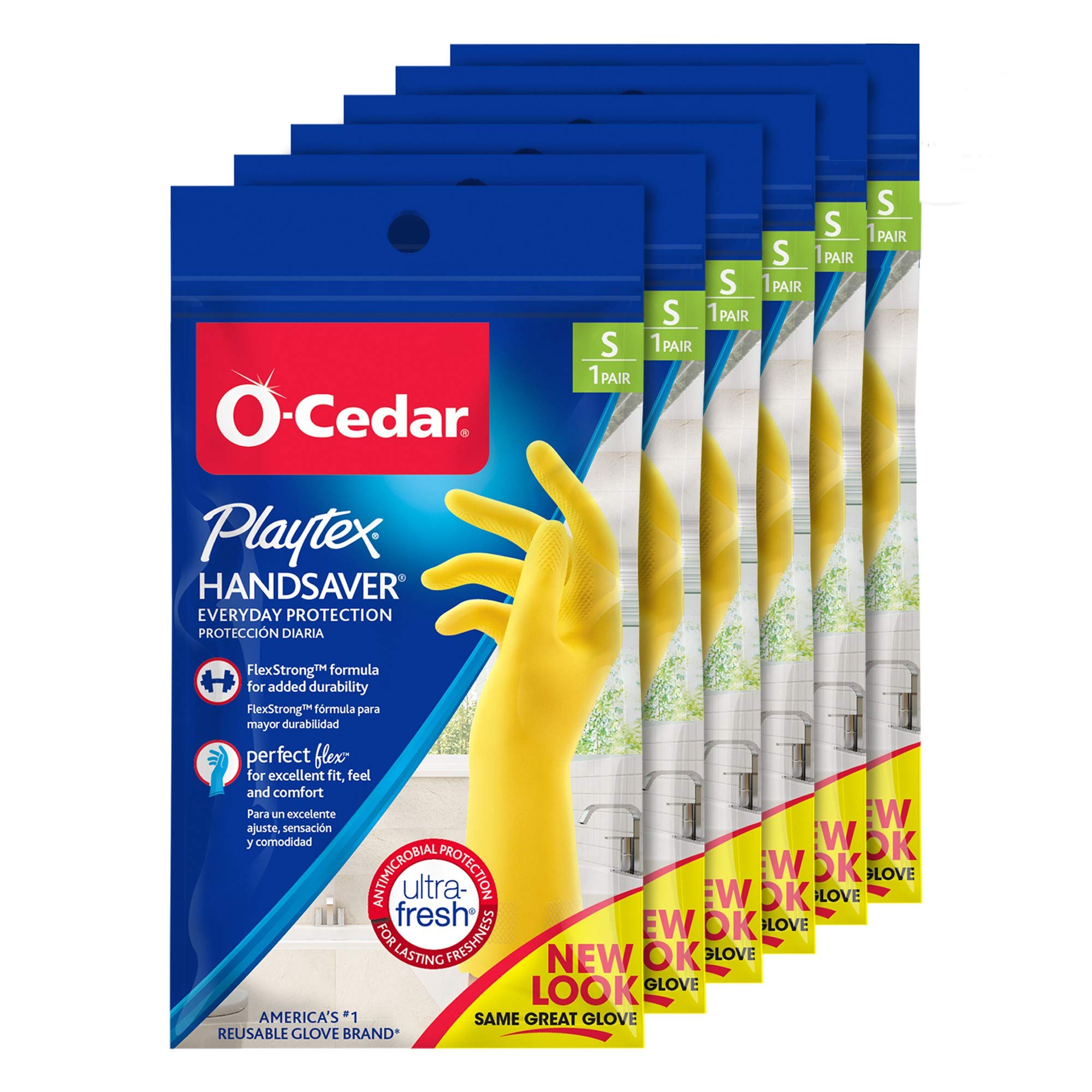 PLAYTEX HandSaver Reuseable Rubber Cleaning Gloves 6 Pairs