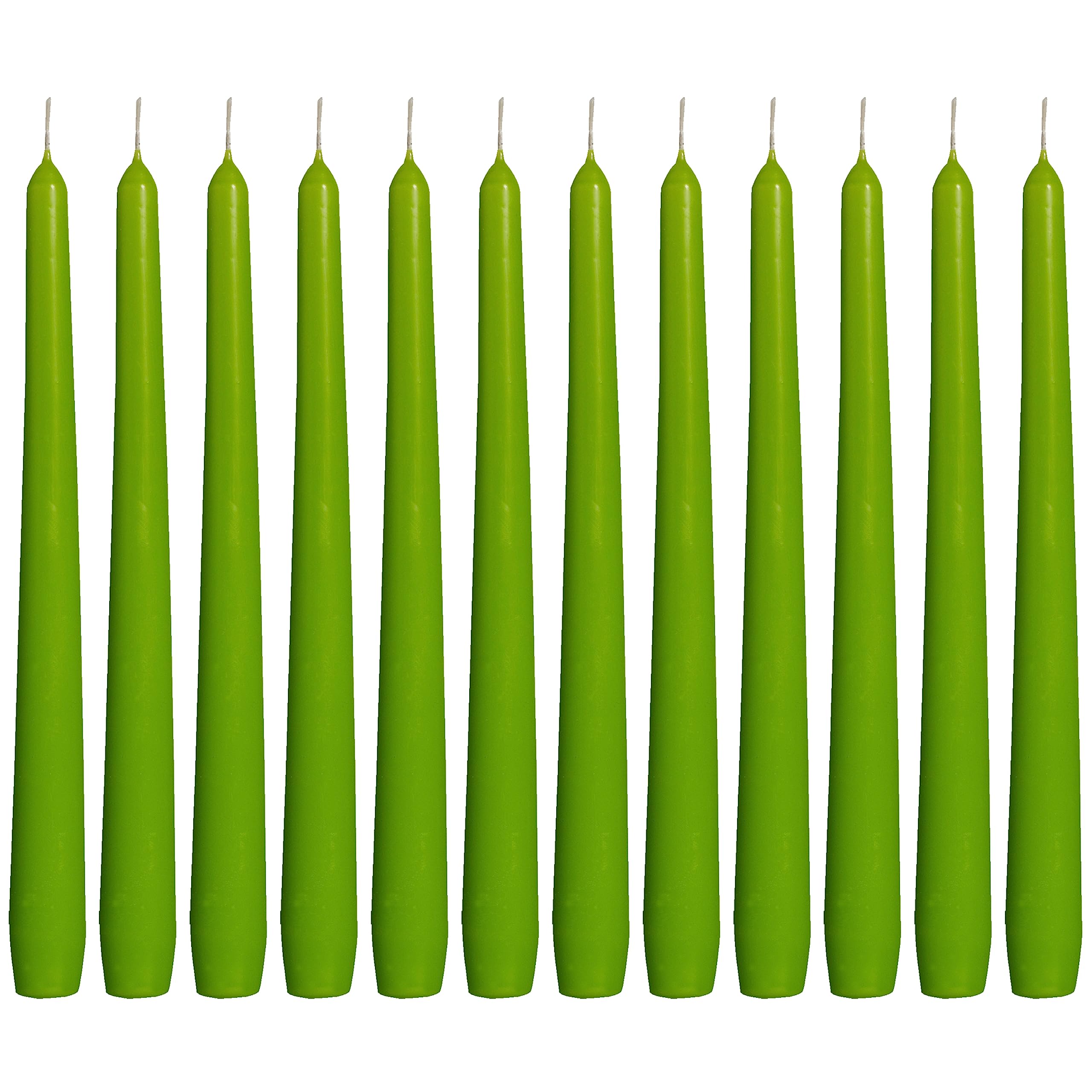 BOLSIUS Lime Green Taper Candles - 12 Pack Individually Wrapped Unscented 10 Inch Dinner Candle Set - 8 Burn Hours - Premium European Quality - Smokeless & Dripless Wedding, Decor & Party Candlesticks  - Like New