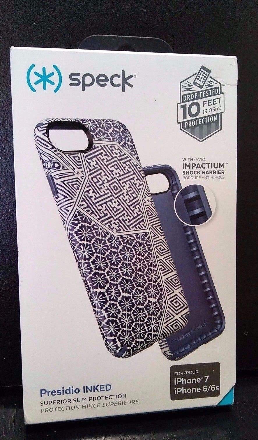Speck 80225-5757 Presidio Inked Cell Phone Case for iPhone 7 Shibori Tile Blue Matte  - Very Good