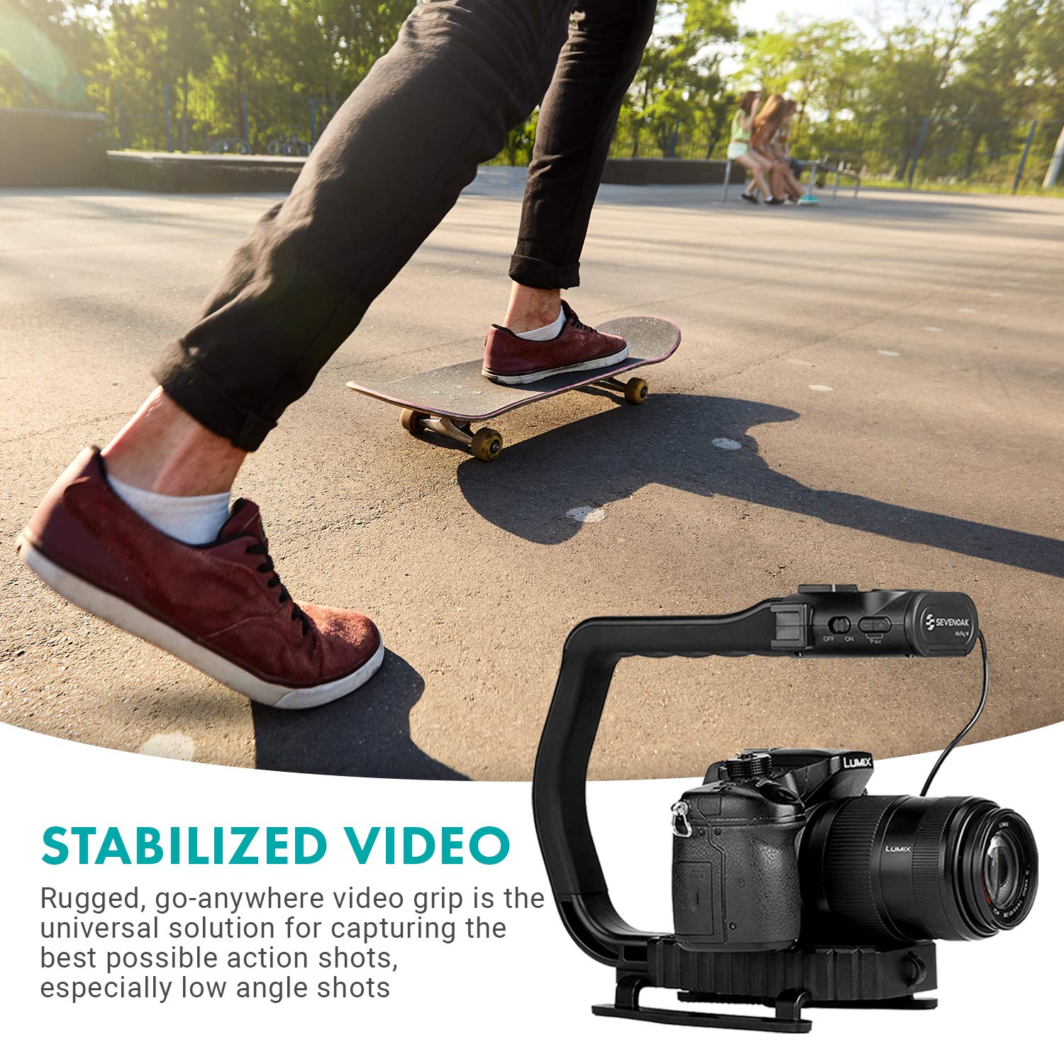 Movo MicRig-W2 Wireless Microphone Filmmaker Kit - Video Handle Stabilizer with Built-in Dual Wireless Lavalier Microphone Compatible with Canon EOS, Nikon, Sony, Panasonic DSLR and Mirrorless Cameras  - Good