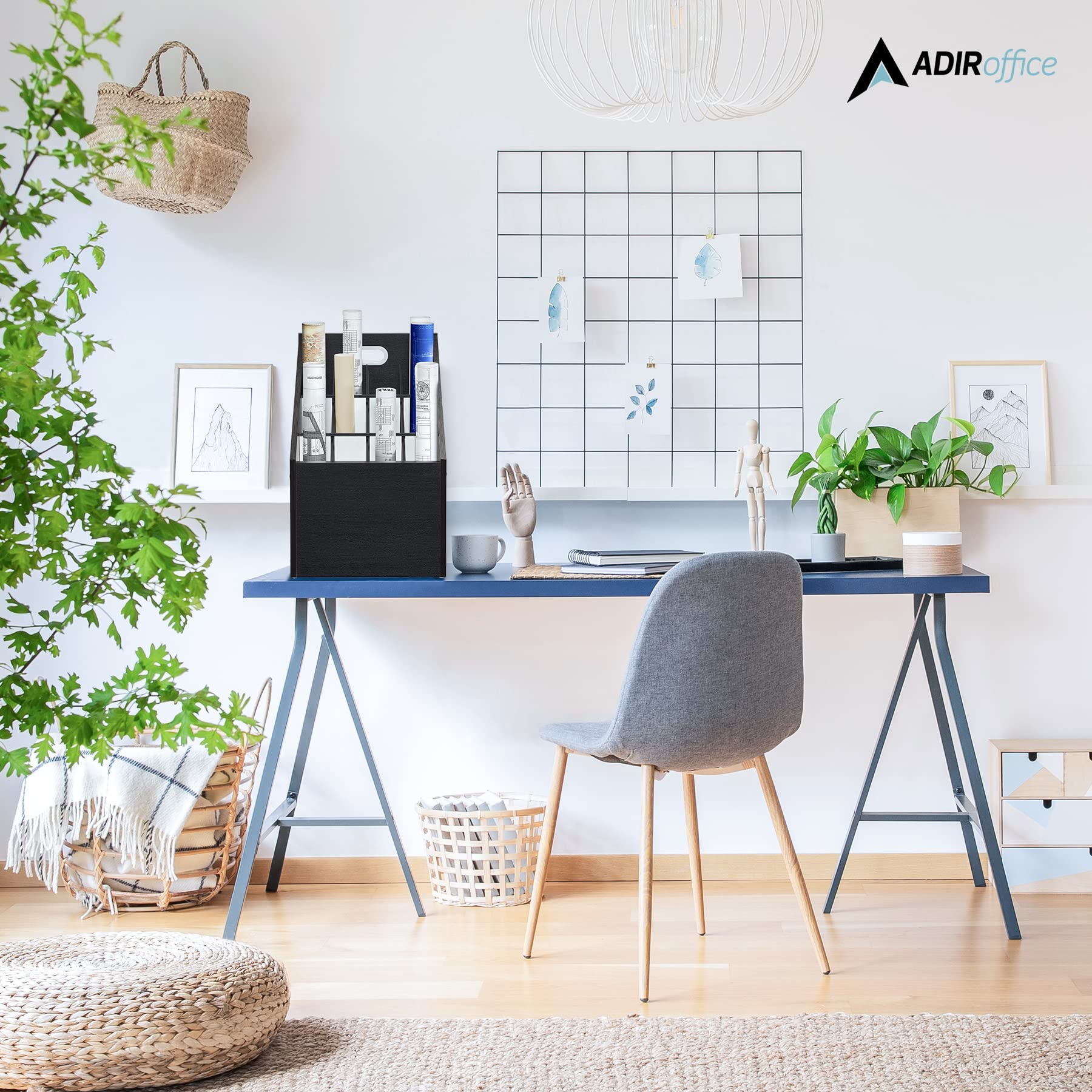 Adir Blueprint Storage Cabinet - Wooden Vertical Roll File Storage Organizer Station For More Organized Office Variation  - Very Good