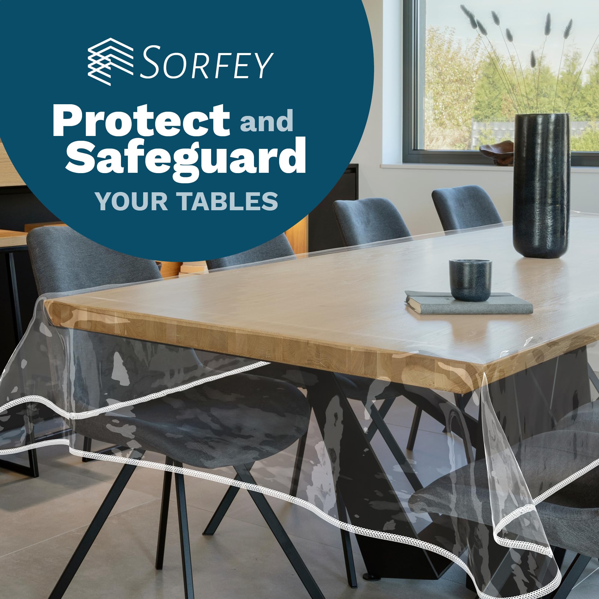 Sorfey Clear Plastic Tablecloth…  - Like New