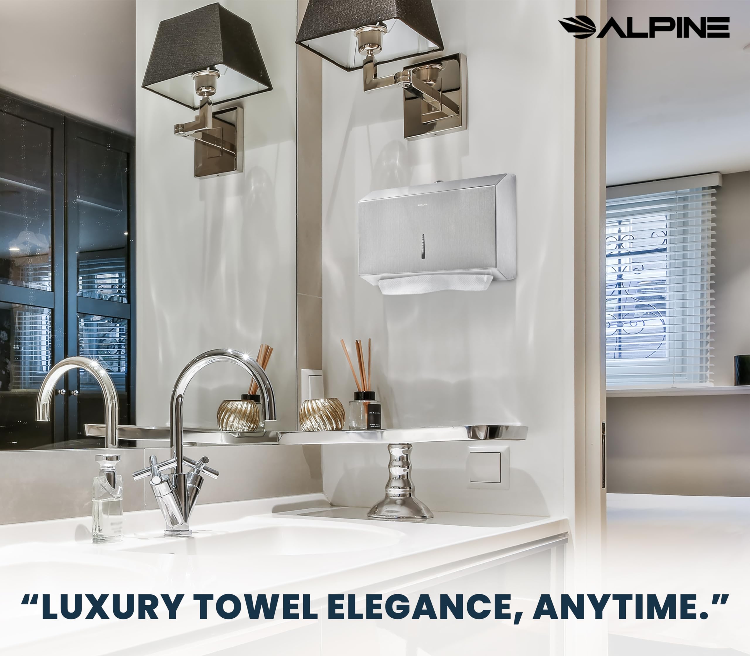 Alpine Paper Towel Dispenser Wall Mount for C Fold, Trifold & Multifold Paper Towels - Stainless Steel Hand Towel Dispenser for Commercial & Residential Use  - Like New