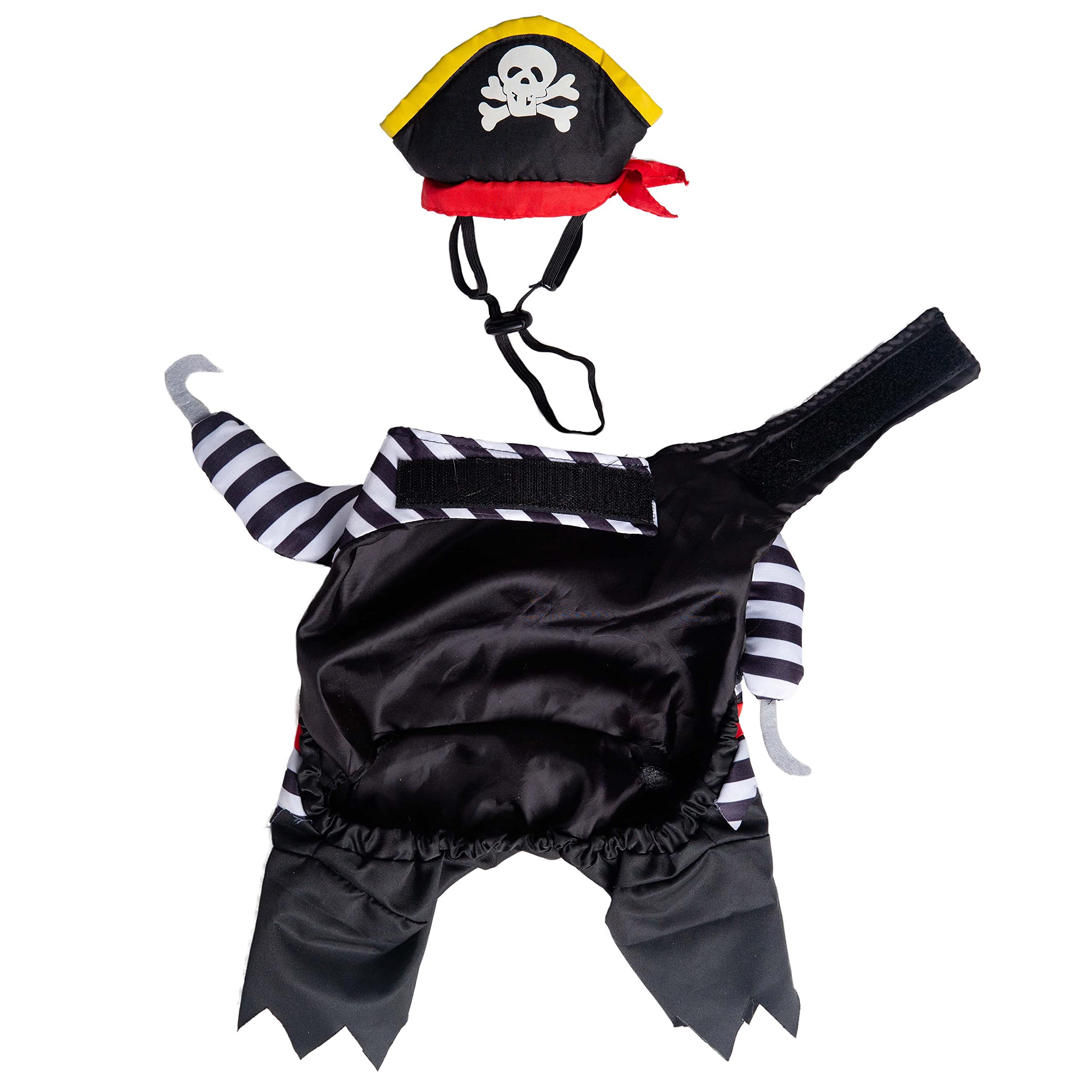 Pet Krewe Dog Pirate Costume | Pet Costume with Arms, Pirate Hat, Tunic and Cape -Perfect for Christmas Holiday, Parties, Photoshoots, Gifts for Dog Lovers | Small/Medium/Large/X-Large  - Like New