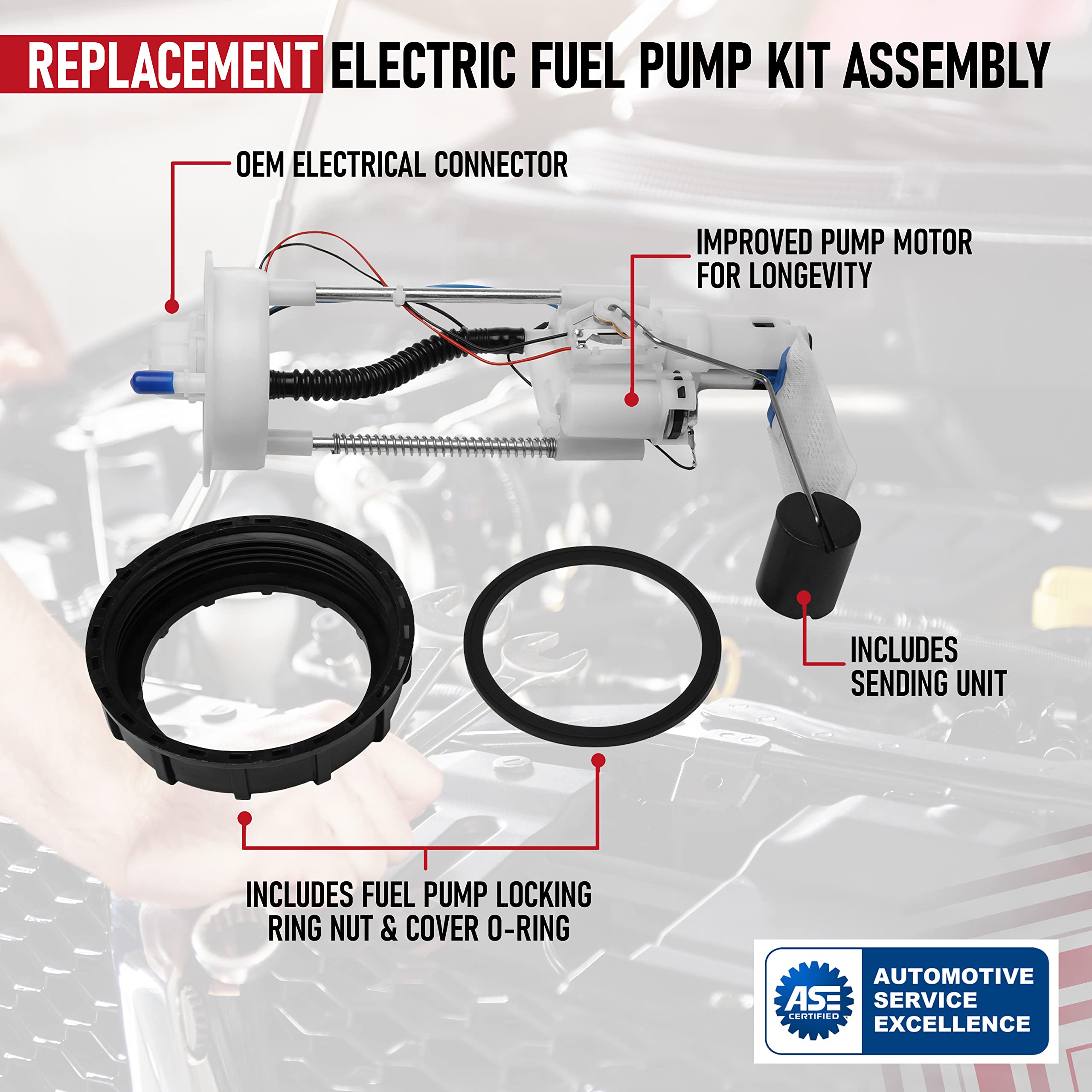 Replacement Fuel Pump Assembly - Replaces 2205502, 2208323, 2208591, 2521294, 2521436, 2521363 - Compatible with Polaris UTV - 2014-2020 - RZR 900, RZR 900 S, RZR XP 1000 EPS, RZR XP 4 1000  - Very Good