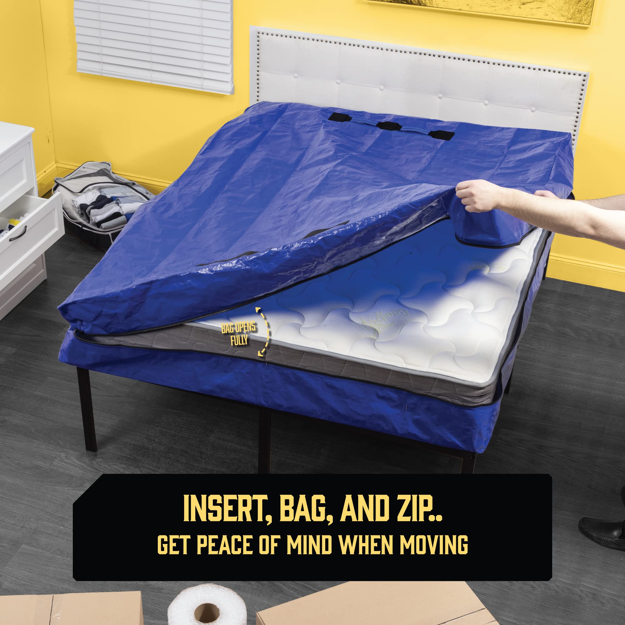 Mattress Bags for Moving with 8 Handles - Twin Size - Extra-Thick Mattress Bag for Moving - Reusable Mattress Storage Bag - Mattress Cover for Moving with Zipper, Moving Mattress Bag Protector Gray  - Good