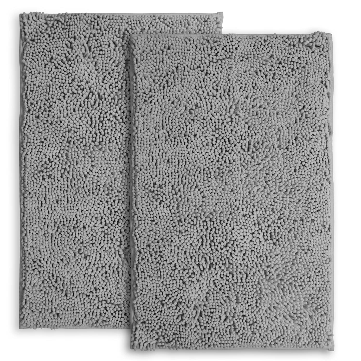 LuxUrux Bathroom Rugs Sets 2 Piece - Plush Bath Mat Set Quick-Dry Soft Chenille Bathroom Mat with Rubber Backing, Absorbant Bathroom Rug Set, Washable  - Like New