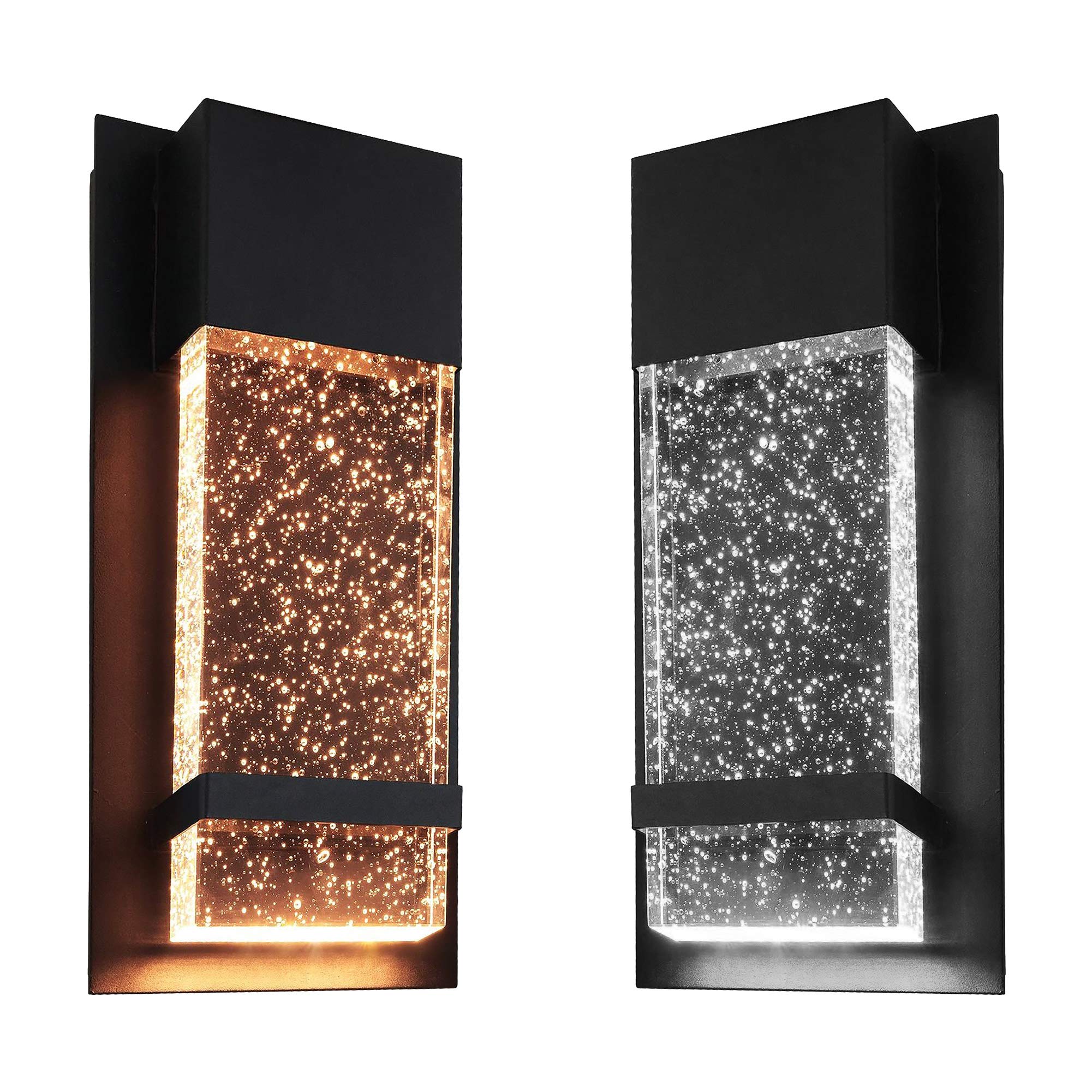 Wall Sconce by Ciata Lighting –Integrated LED Reflects Warm White Lighting Through Glass -Indoor/Outdoor Rectangular Wall Light Fixture –Modern & Stylish Sconce with Matte Black Finish  - Very Good